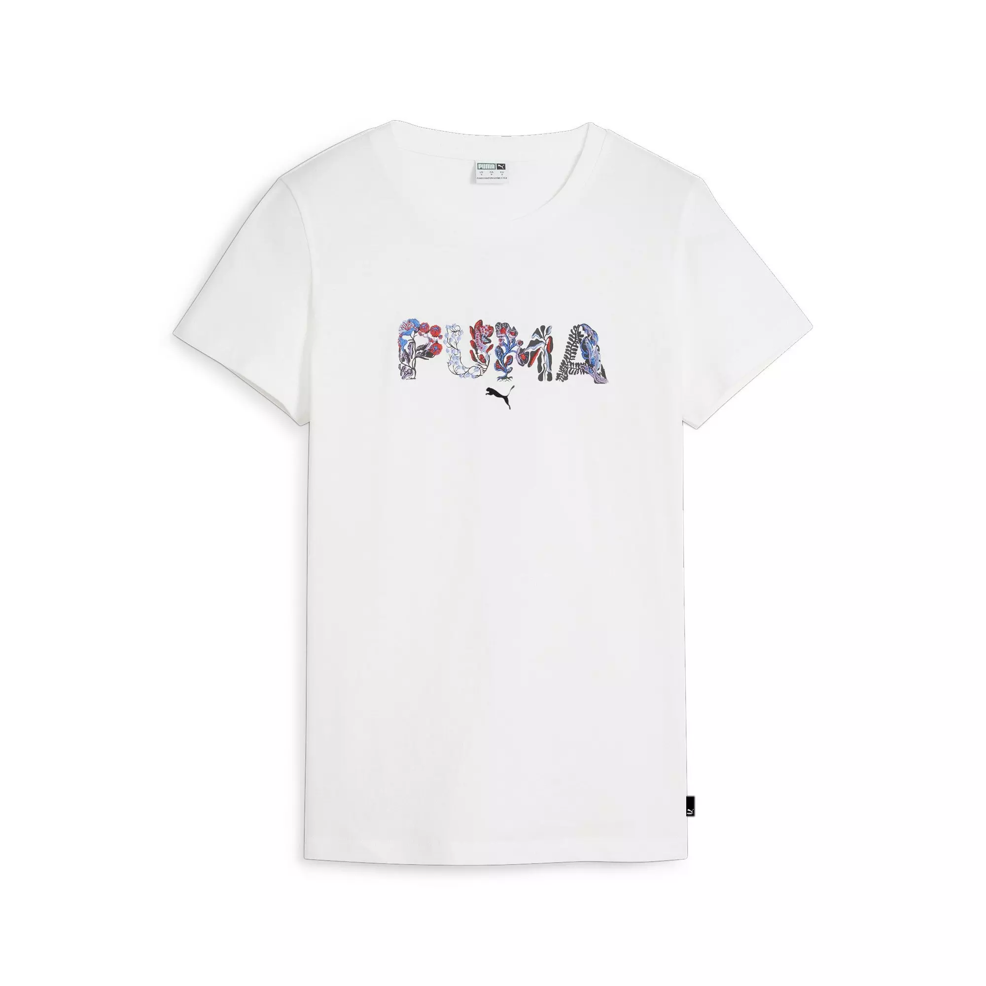 PUMA Women's Graphics Shape of Flora Tee -White - WHITE