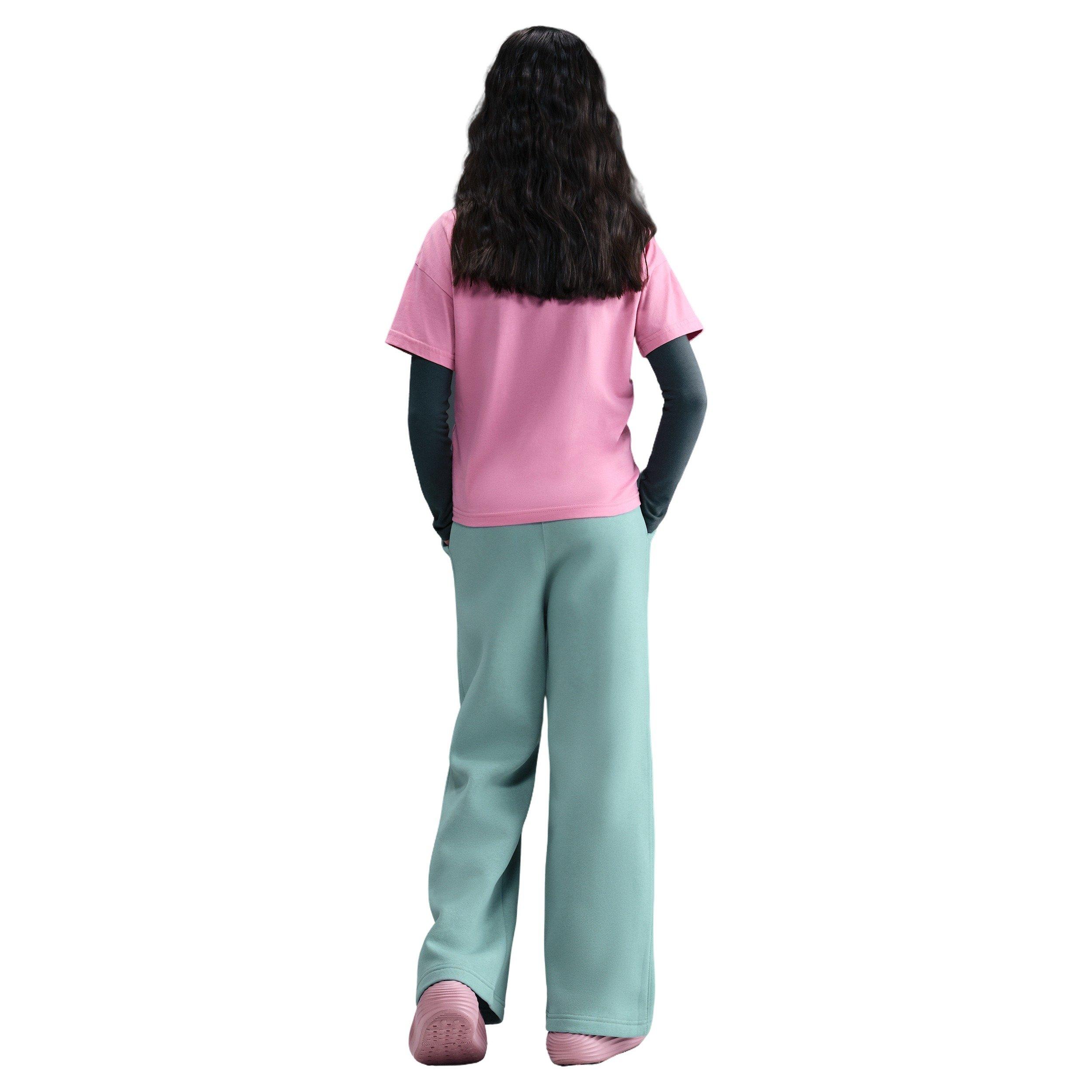 Nike Sportswear Club Fleece Big Girls' Green Wide-Leg Pants
