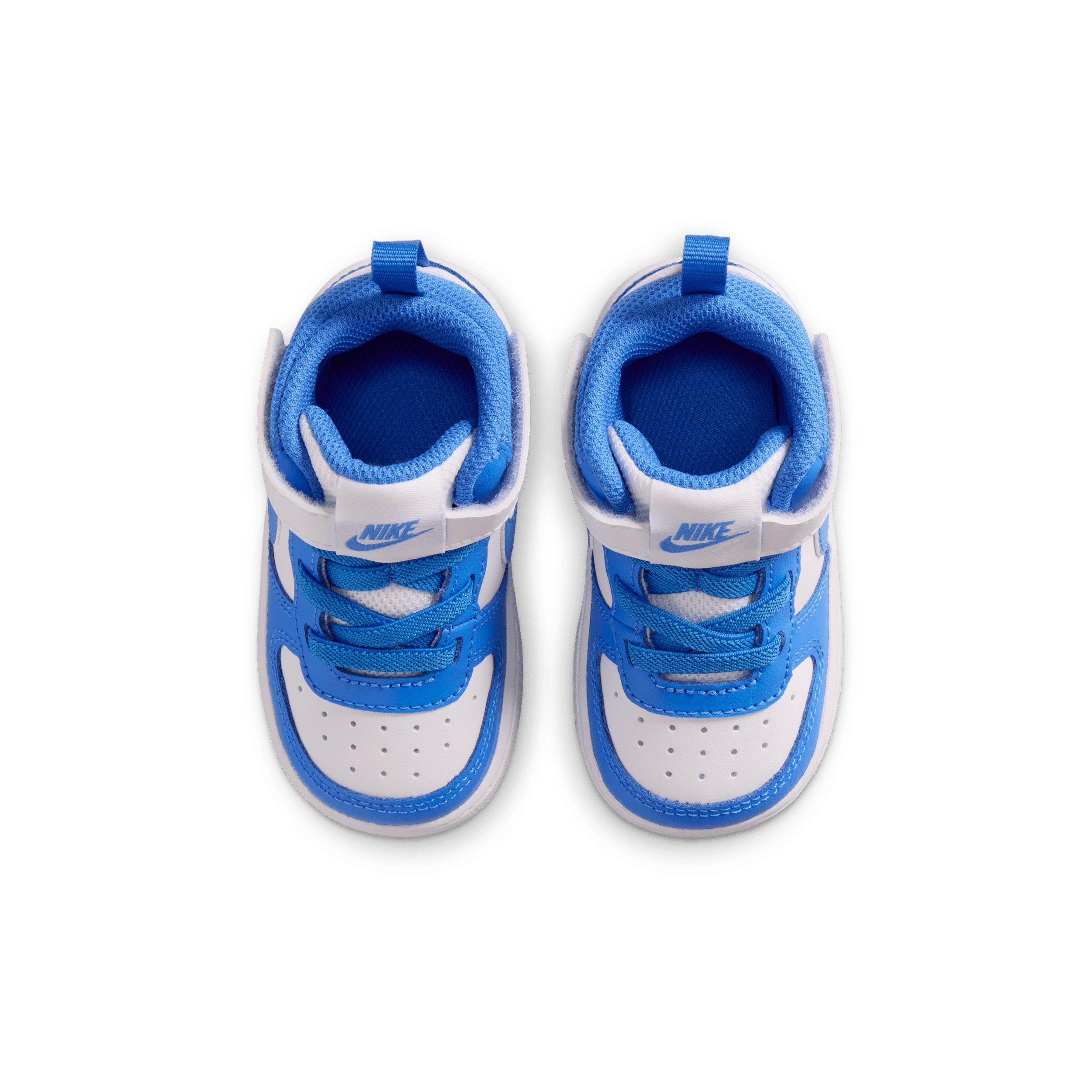 Nike Court Borough Mid 2 "White/Blue Crystal/White/Blue Crystal" Infant Boys' Shoe - WHITE/BLUE/WHITE/BLUE Thumbnail View 4