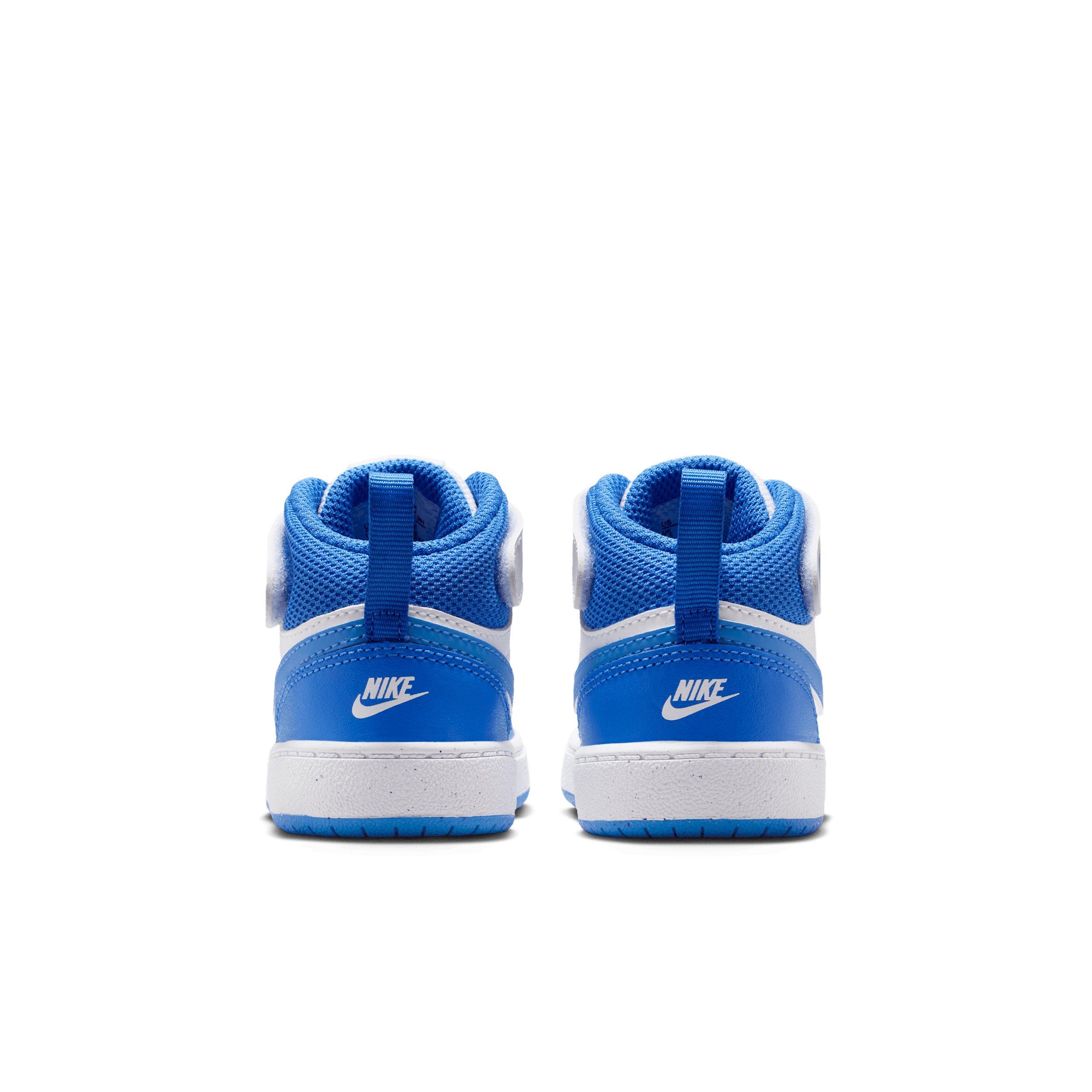Nike Court Borough Mid 2 "White/Blue Crystal/White/Blue Crystal" Infant Boys' Shoe - WHITE/BLUE/WHITE/BLUE Thumbnail View 5