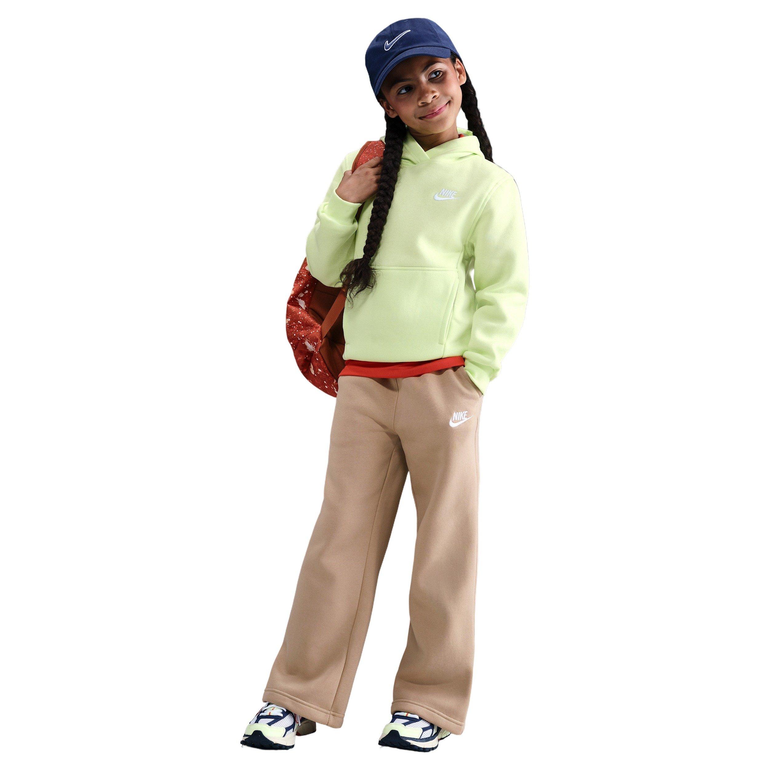 Nike Sportswear Club Fleece Big Girls' Brown Wide-Leg Pants