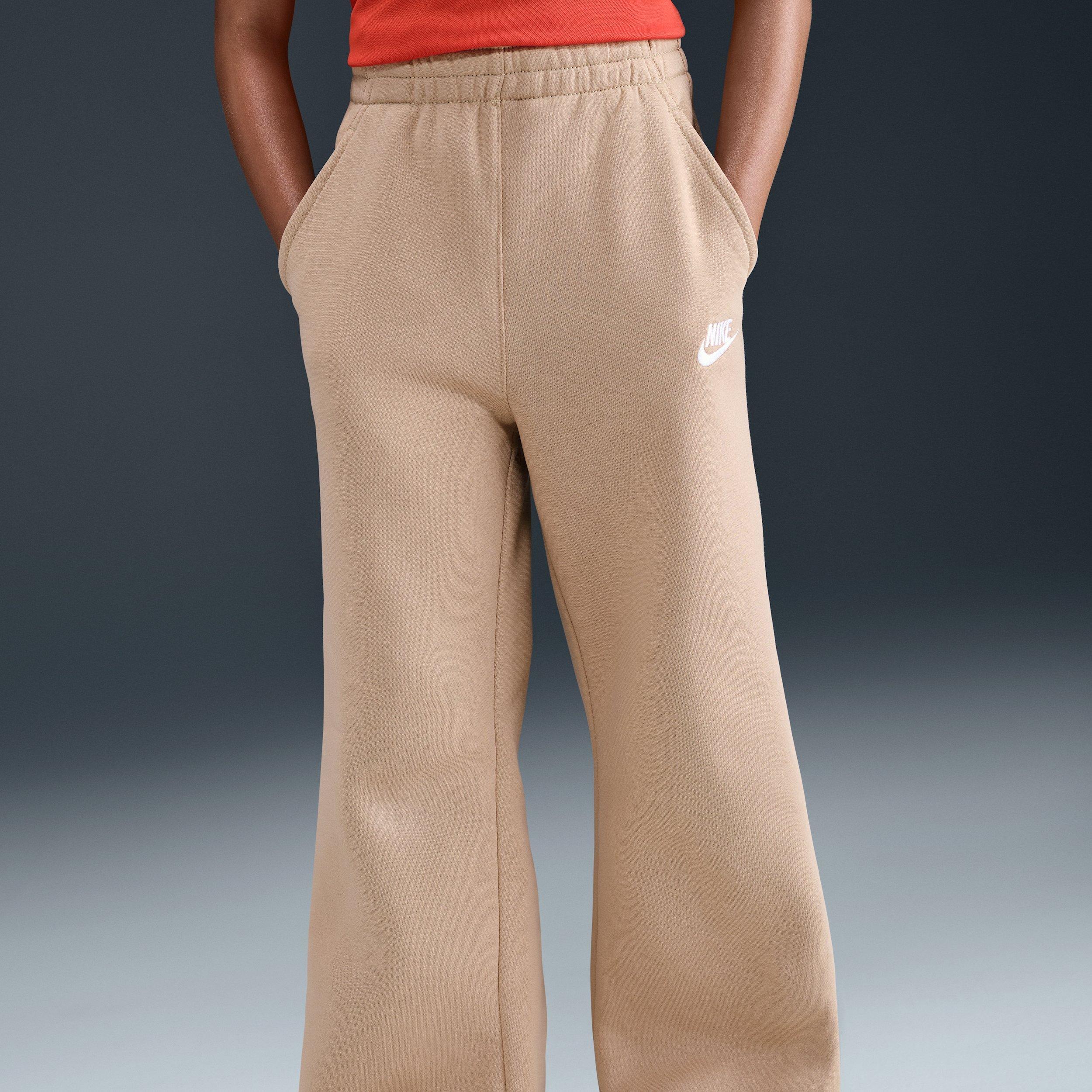 Nike Sportswear Club Fleece Big Girls' Brown Wide-Leg Pants