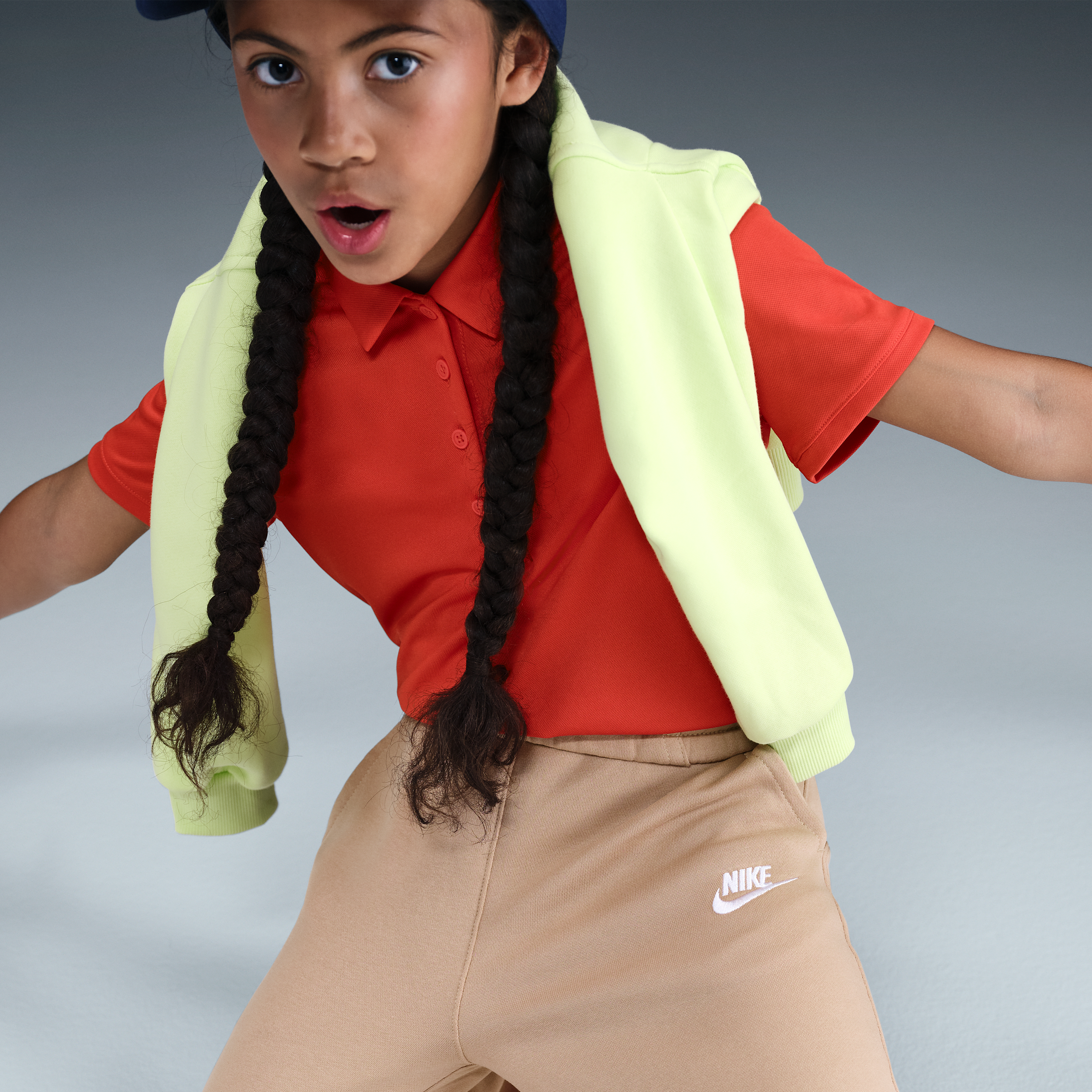 Nike Sportswear Club Fleece Big Girls' Brown Wide-Leg Pants