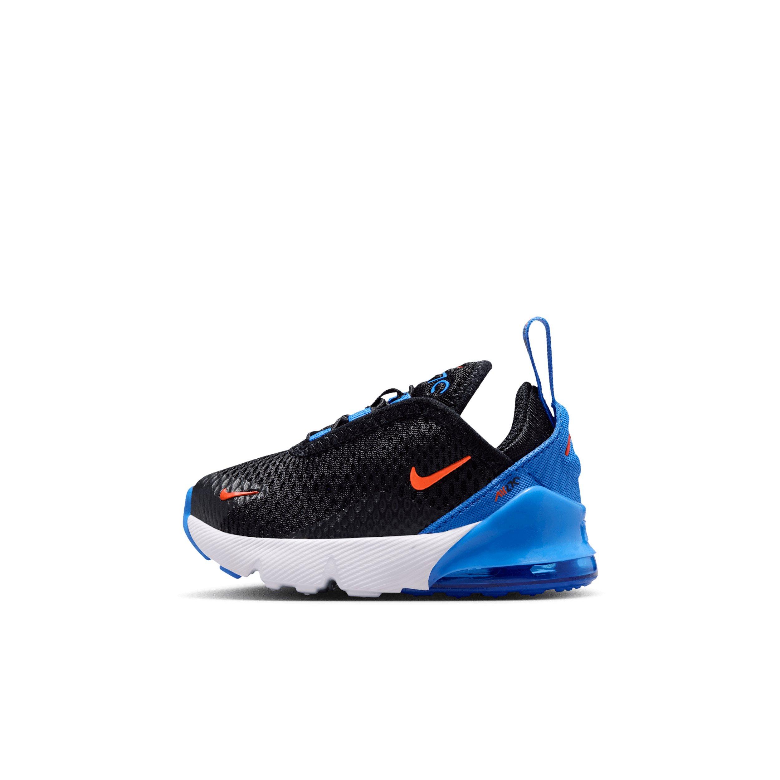 Nike Air Max 270 Infant Boys' "Black/Blue Crystal/White/Turf Orange" Shoe