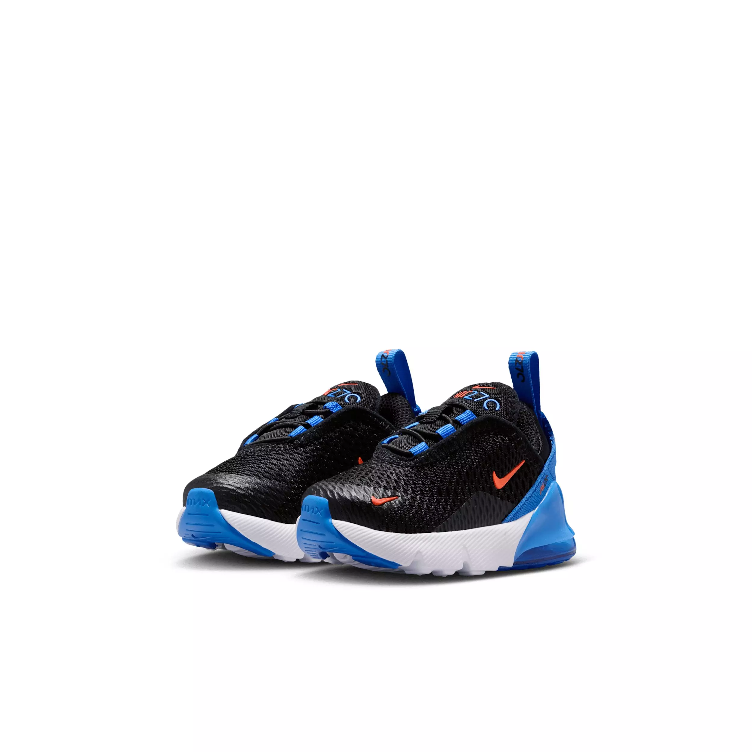 Nike Air Max 270 "Black/Blue Crystal/White/Turf Orange" Infant Boys' Shoe - BLACK/BLUE/WHITE/ORANGE