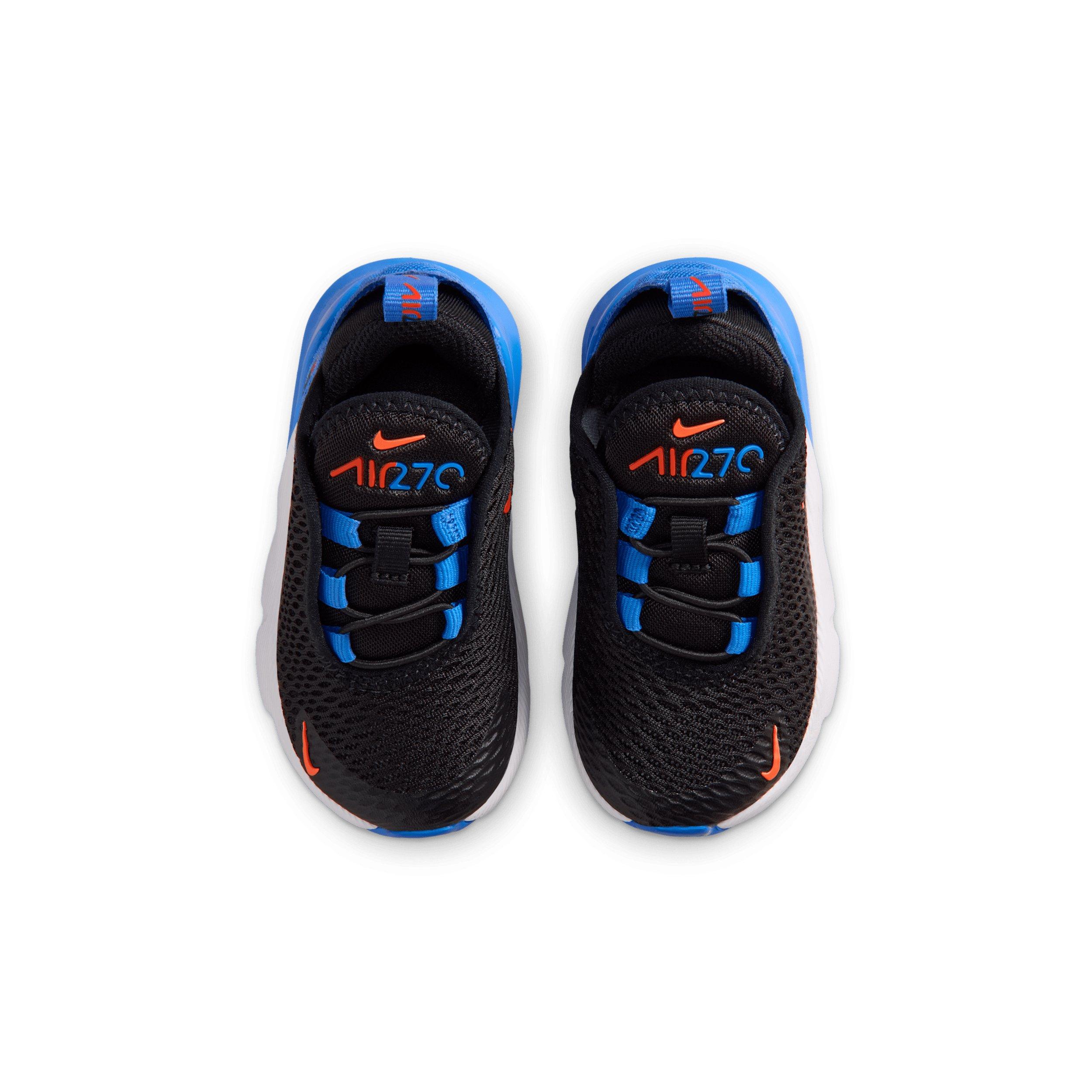 Nike Air Max 270 Infant Boys' "Black/Blue Crystal/White/Turf Orange" Shoe