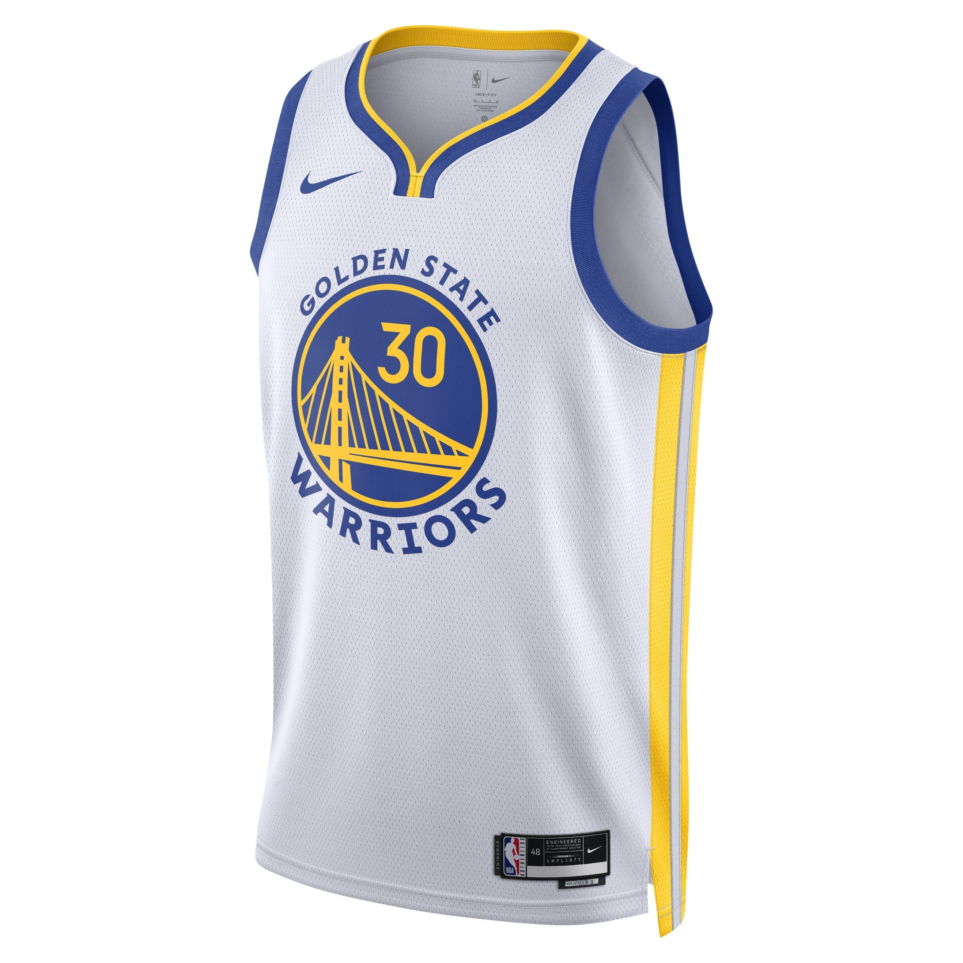 Nike Men's Golden State Warriors Dri-FIT NBA ASC 22 Home Swingman Jersey-White/Curry - WHITE/CURRY Thumbnail View 1