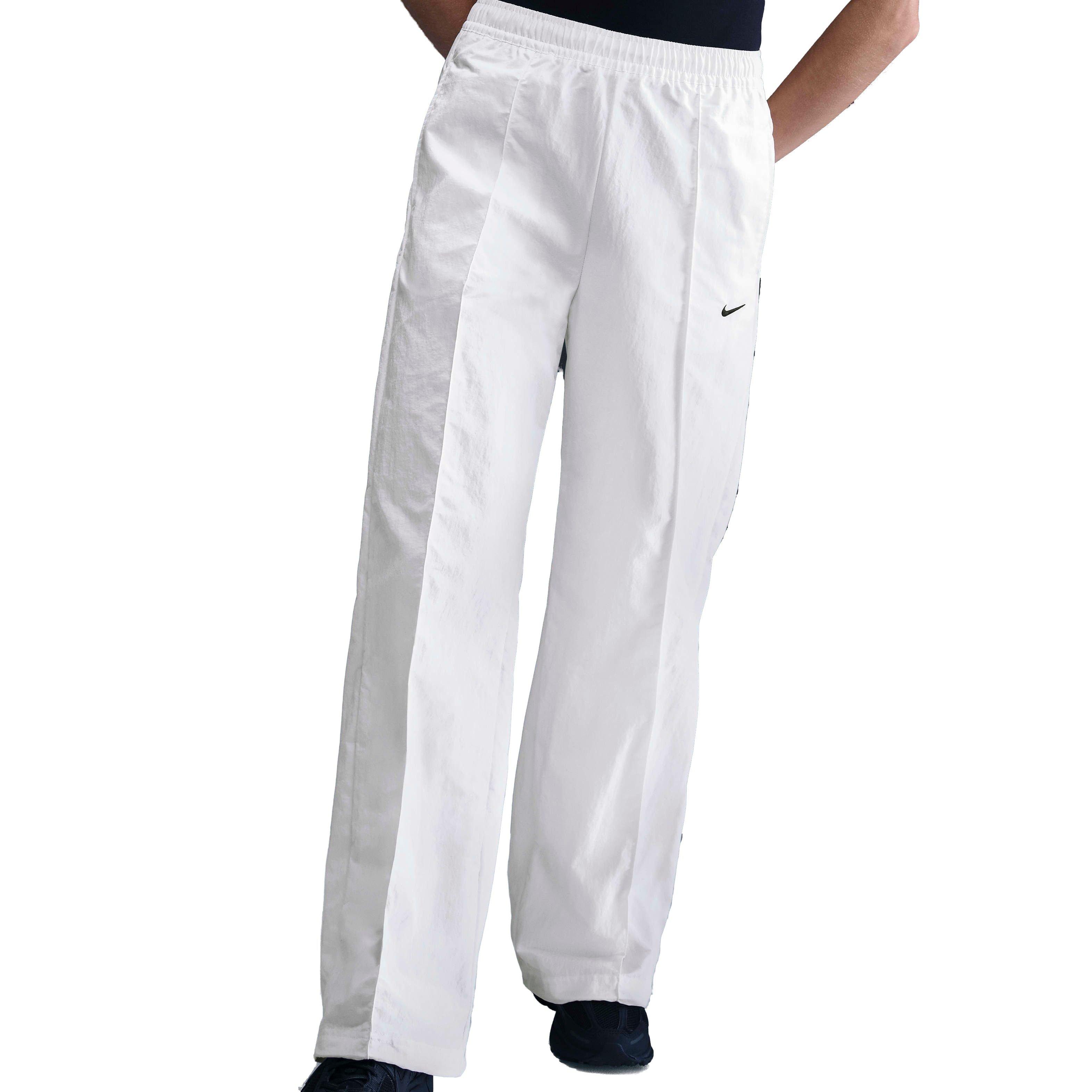 Nike Women's Sportswear Everything Woven Mid-Rise Open-Hem Pants - WHITE/BLACK Thumbnail View 3