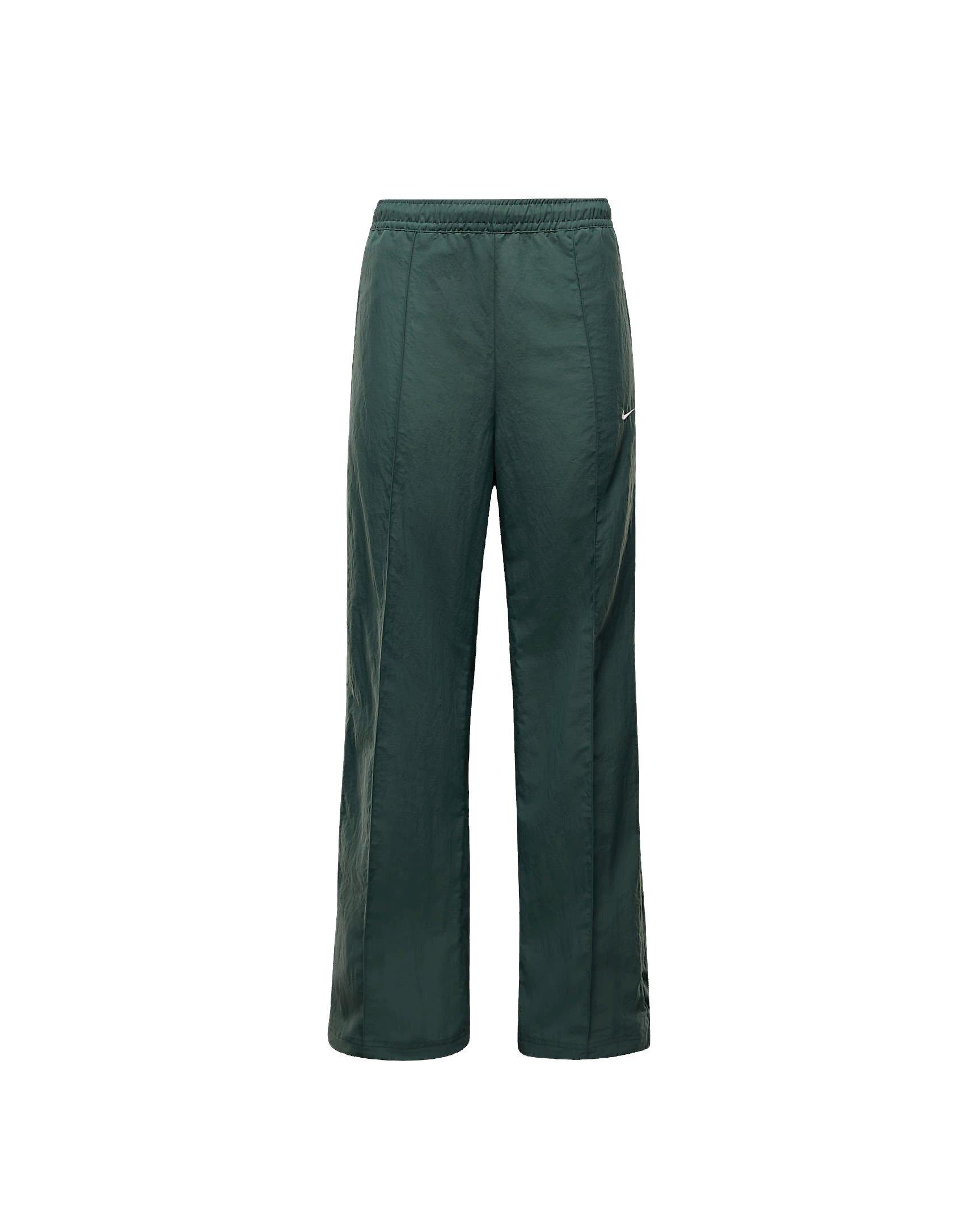 Nike Women's Sportswear Everything Woven Mid-Rise Open-Hem Pants - GREEN/WHITE Thumbnail View 6