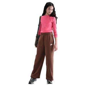 Nike Big Girls' Sportswear Club Fleece Wide-Leg Pants - Dark Brown