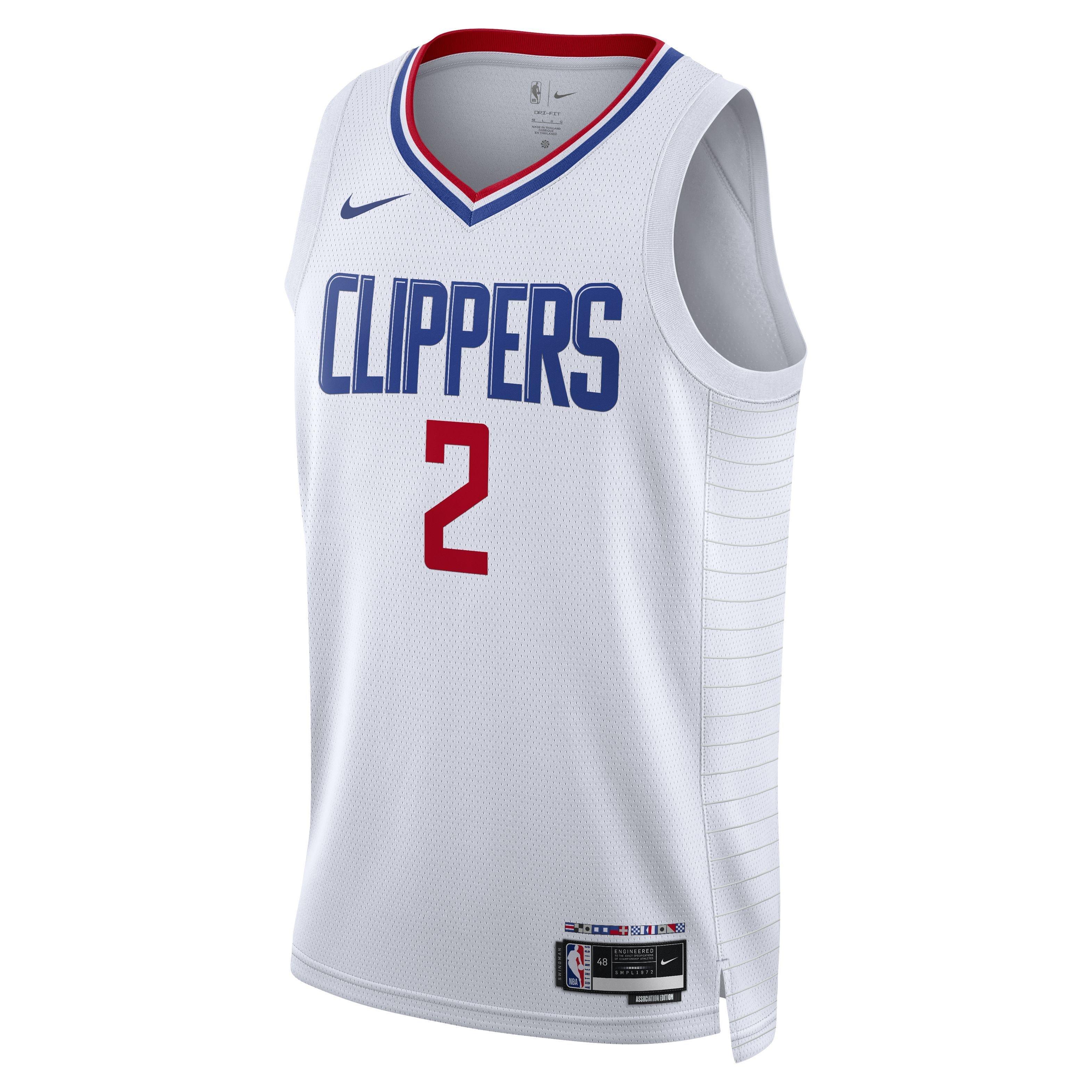 Nike, Shirts, La Clippers 2 Leonard Stitched Jersey Nike Blue White Jersey  Nba