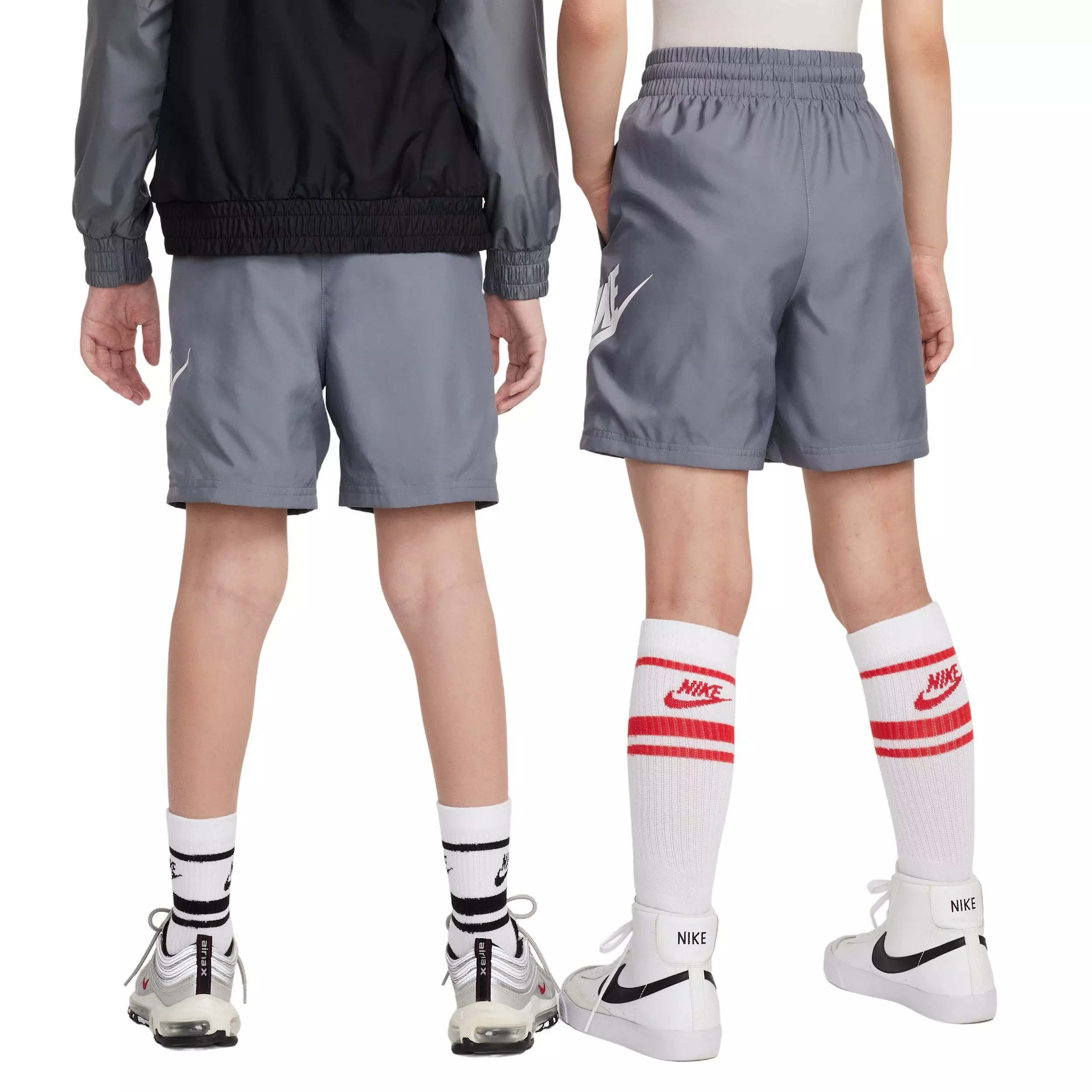 Nike Big Kids' Sportswear Club 6" Woven Shorts - Grey - GREY