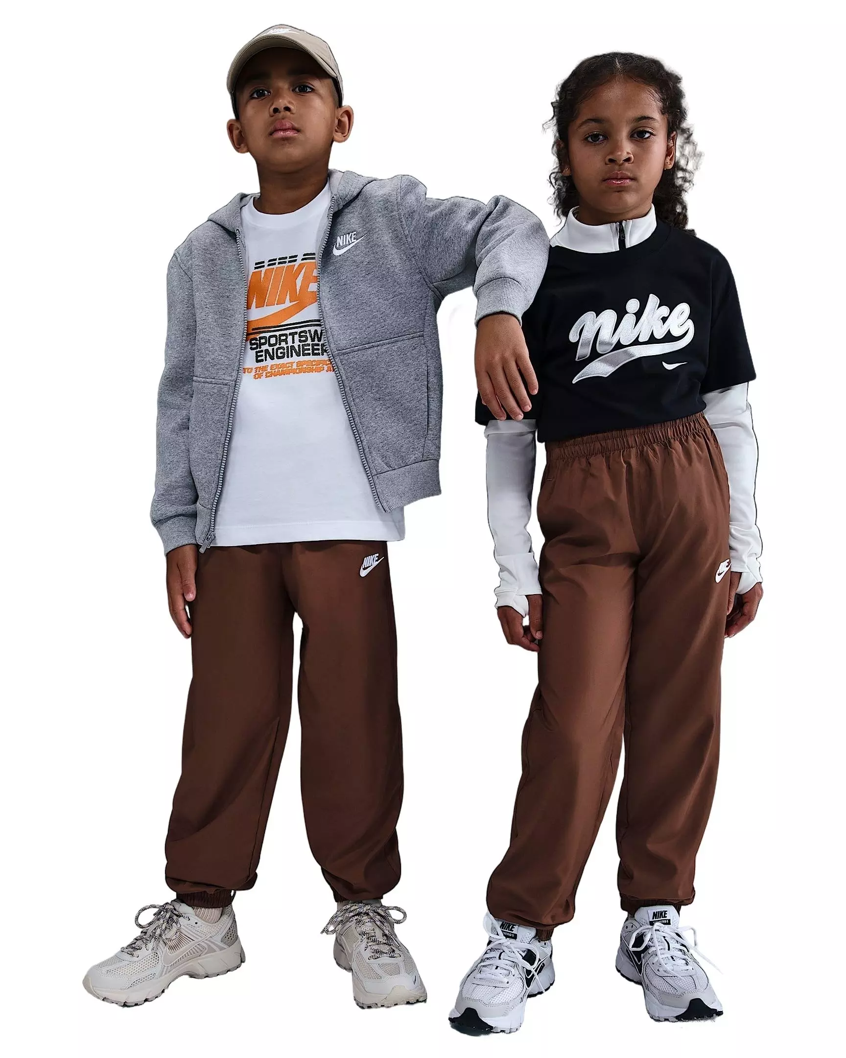 Nike Big Kids' Sportswear Club Woven Joggers - Brown - BROWN