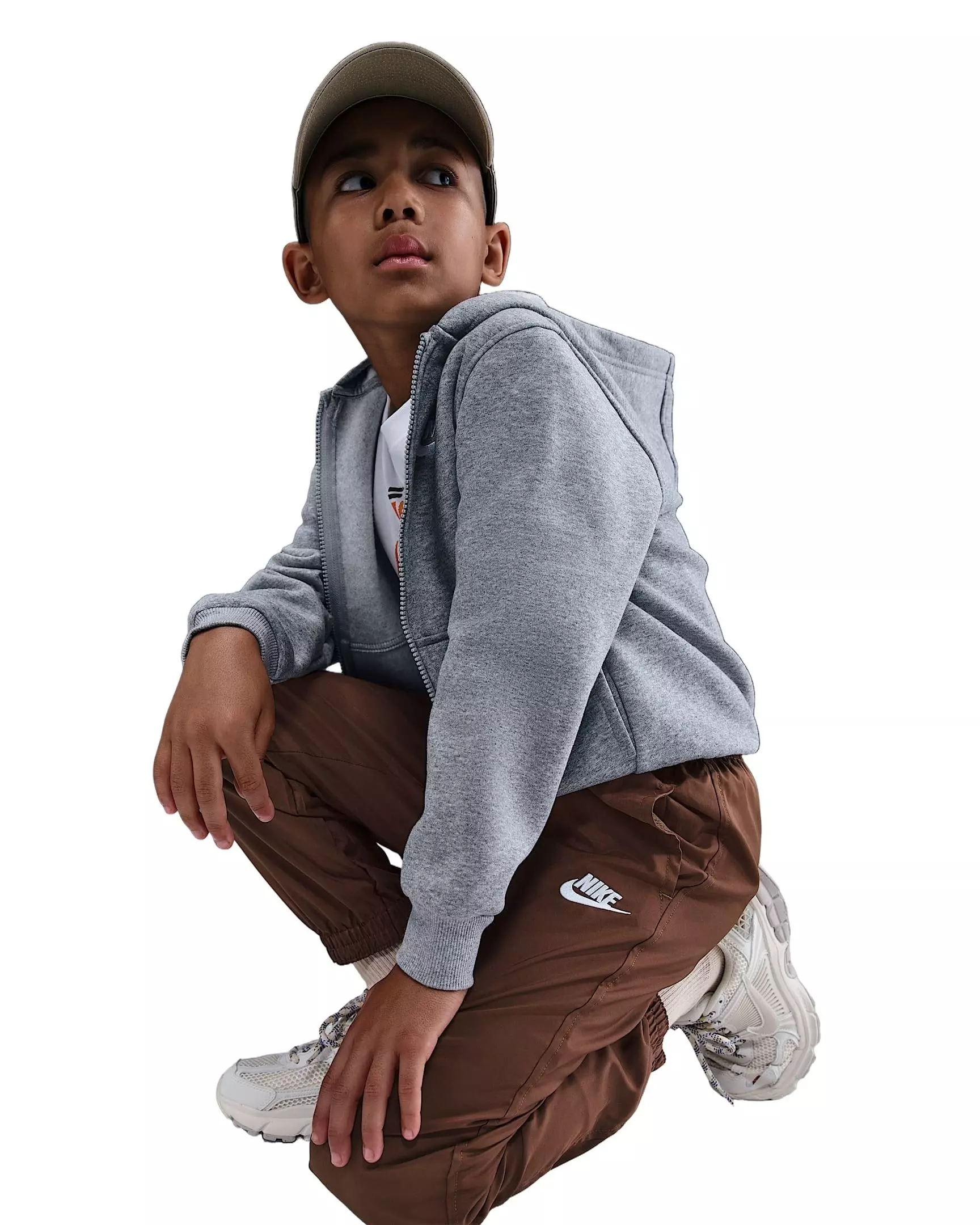 Nike Big Kids' Sportswear Club Woven Joggers - Brown - BROWN