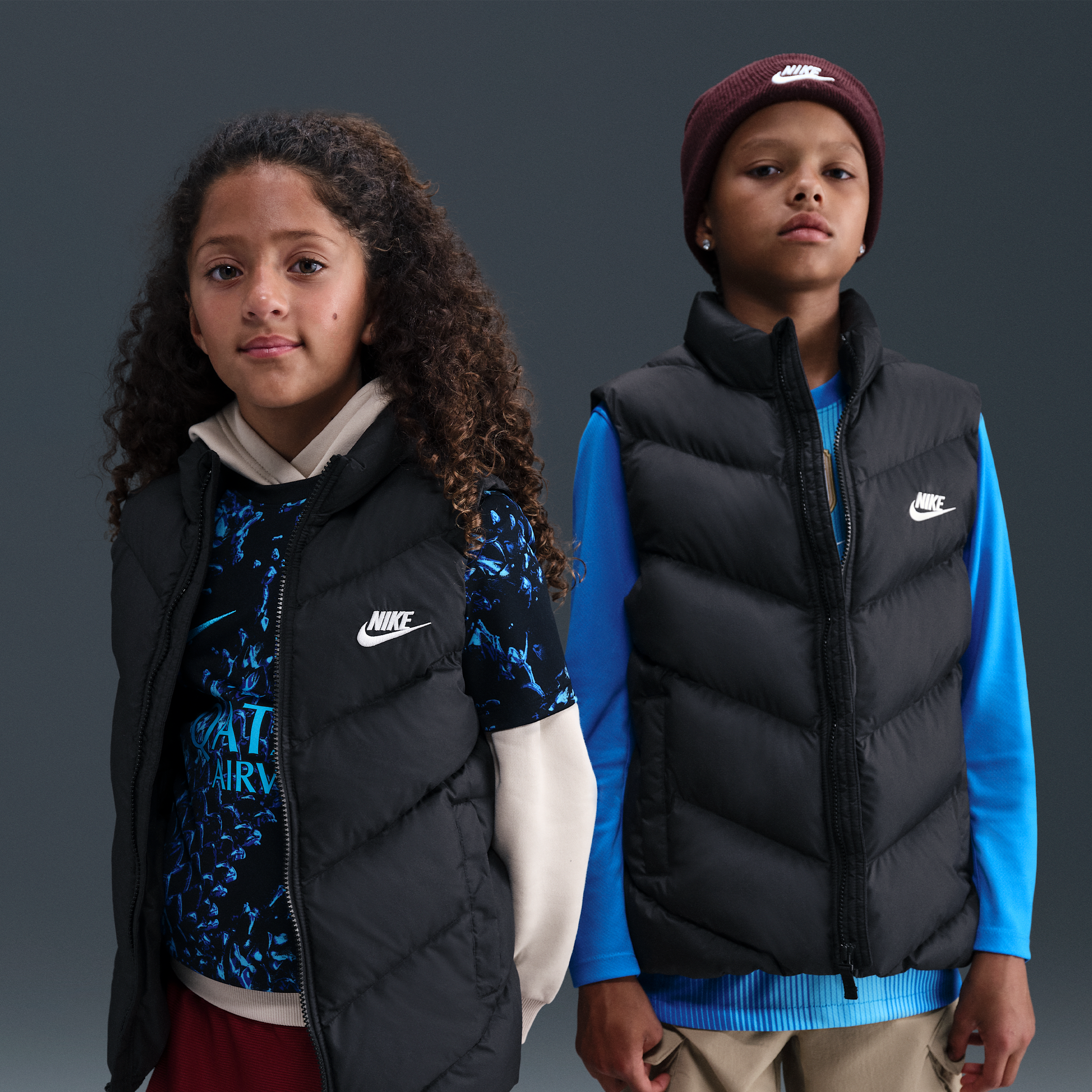 Nike Sportswear All Day Play Therma-FIT Loose-Fit Big Kids' Black Puffer Vest