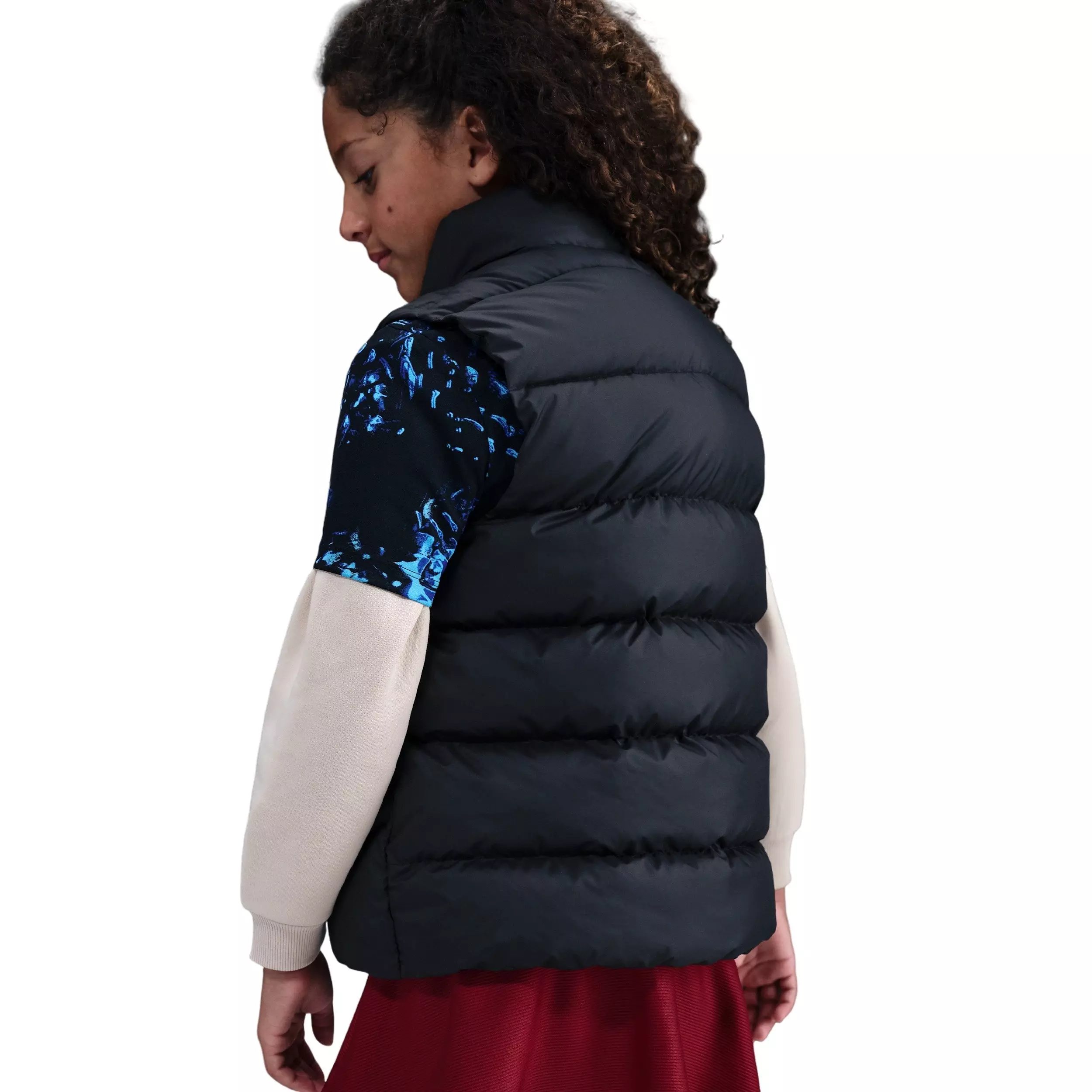 Nike Big Kids' Sportswear All Day Play Therma-FIT Loose-Fit Puffer Vest - Black - BLACK