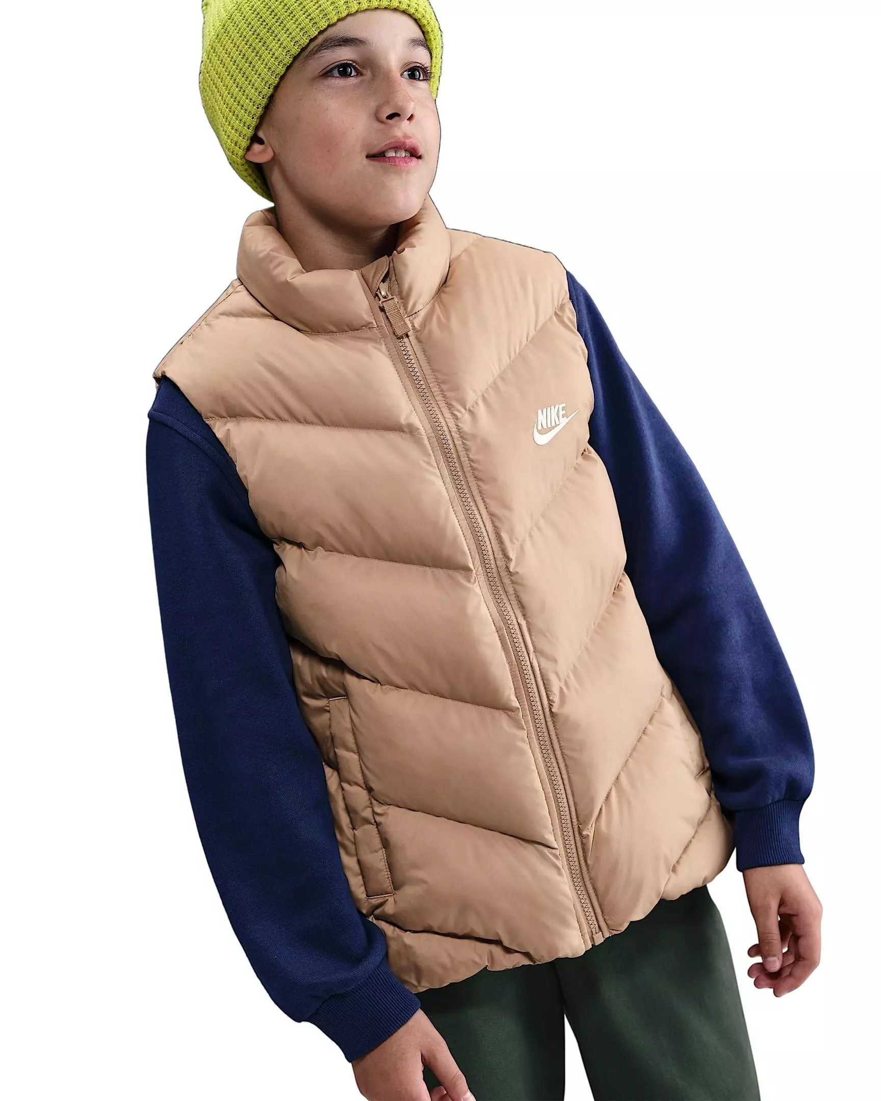 Nike Big Kids' Sportswear All Day Play Therma-FIT Loose-Fit Puffer Vest - Brown - BROWN