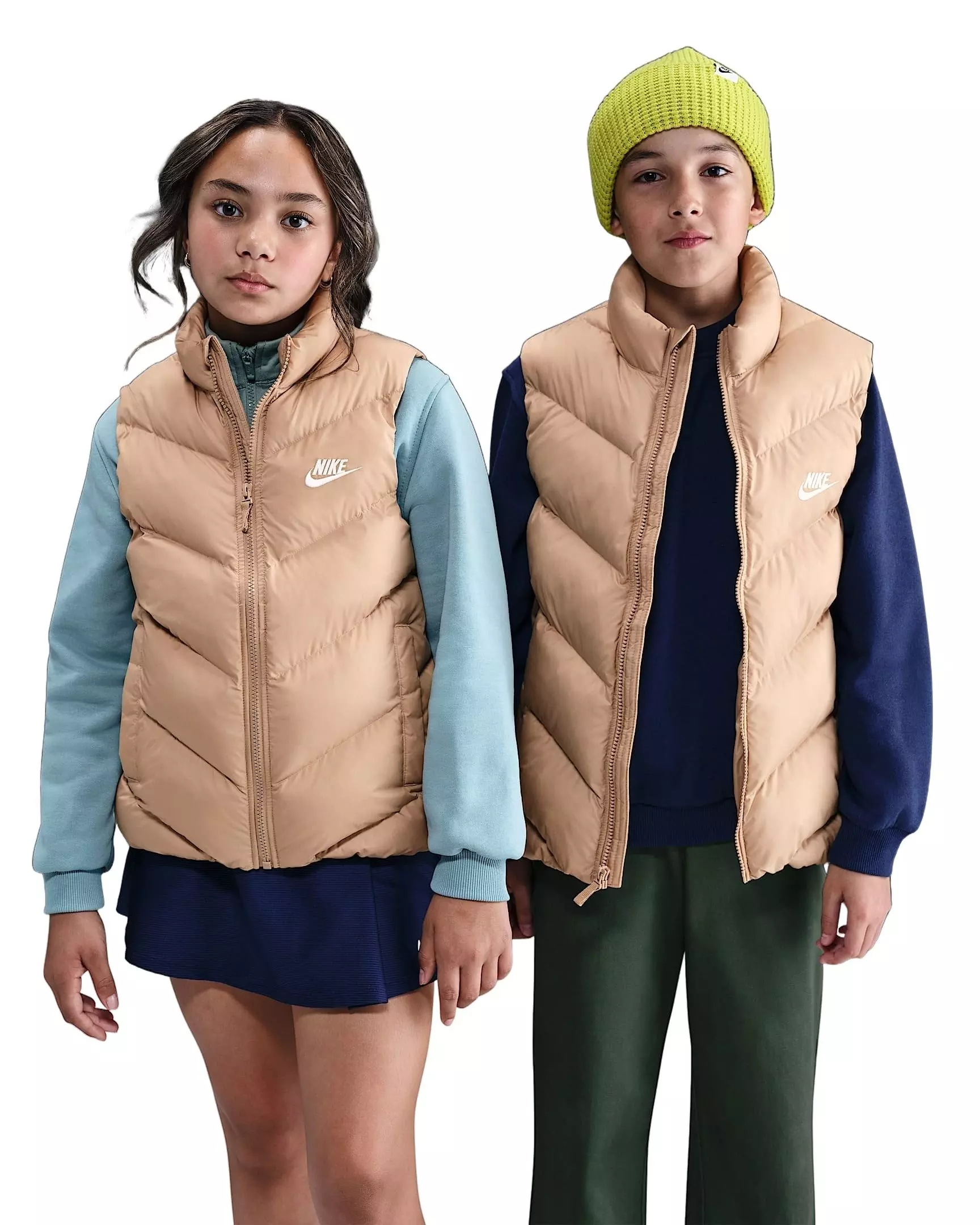 Nike Big Kids' Sportswear All Day Play Therma-FIT Loose-Fit Puffer Vest - Brown - BROWN