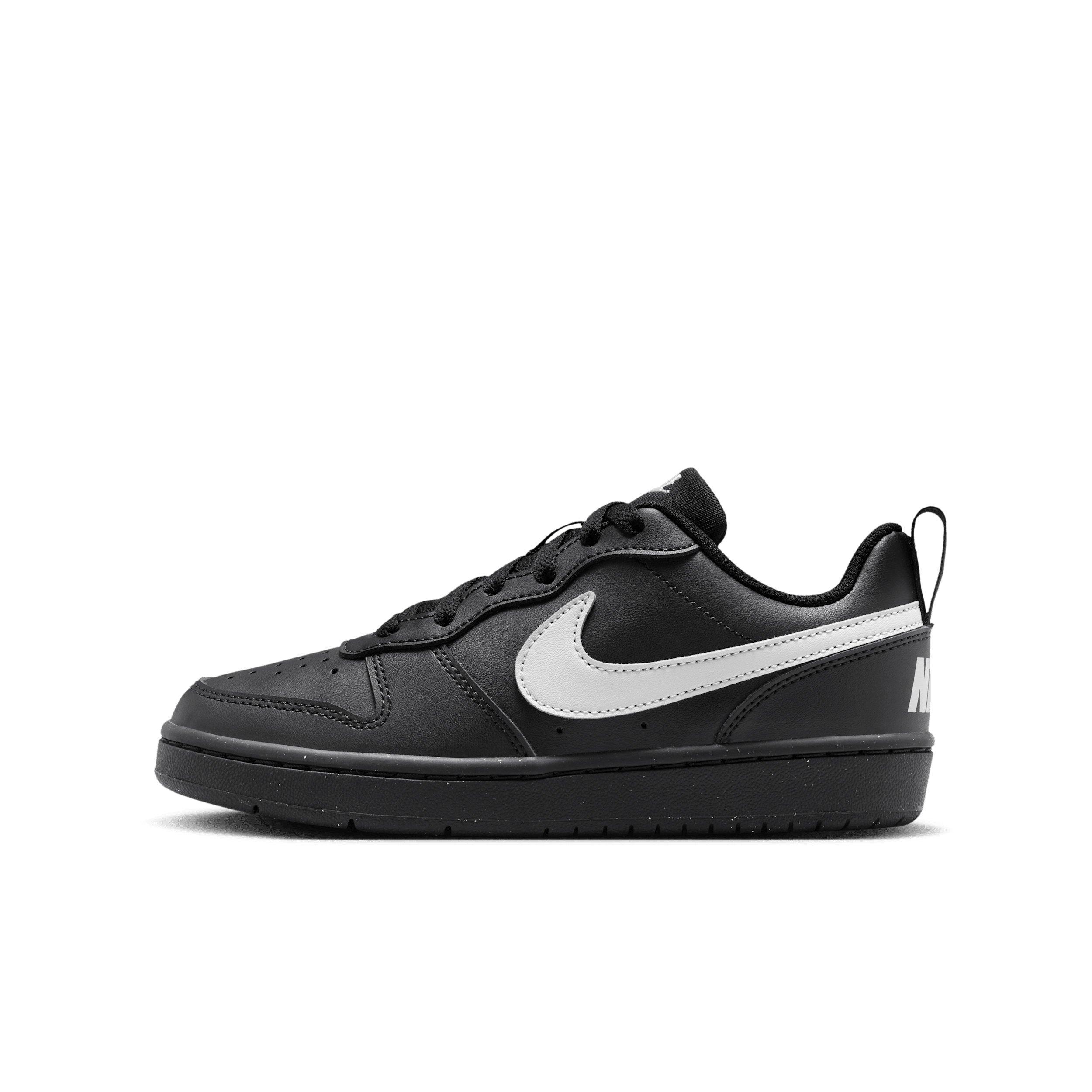 Nike Court Borough Low Recraft "Black/Black/Grey Fog" Grade School Boys' Shoe - BLACK/BLACK/GREY Thumbnail View 2