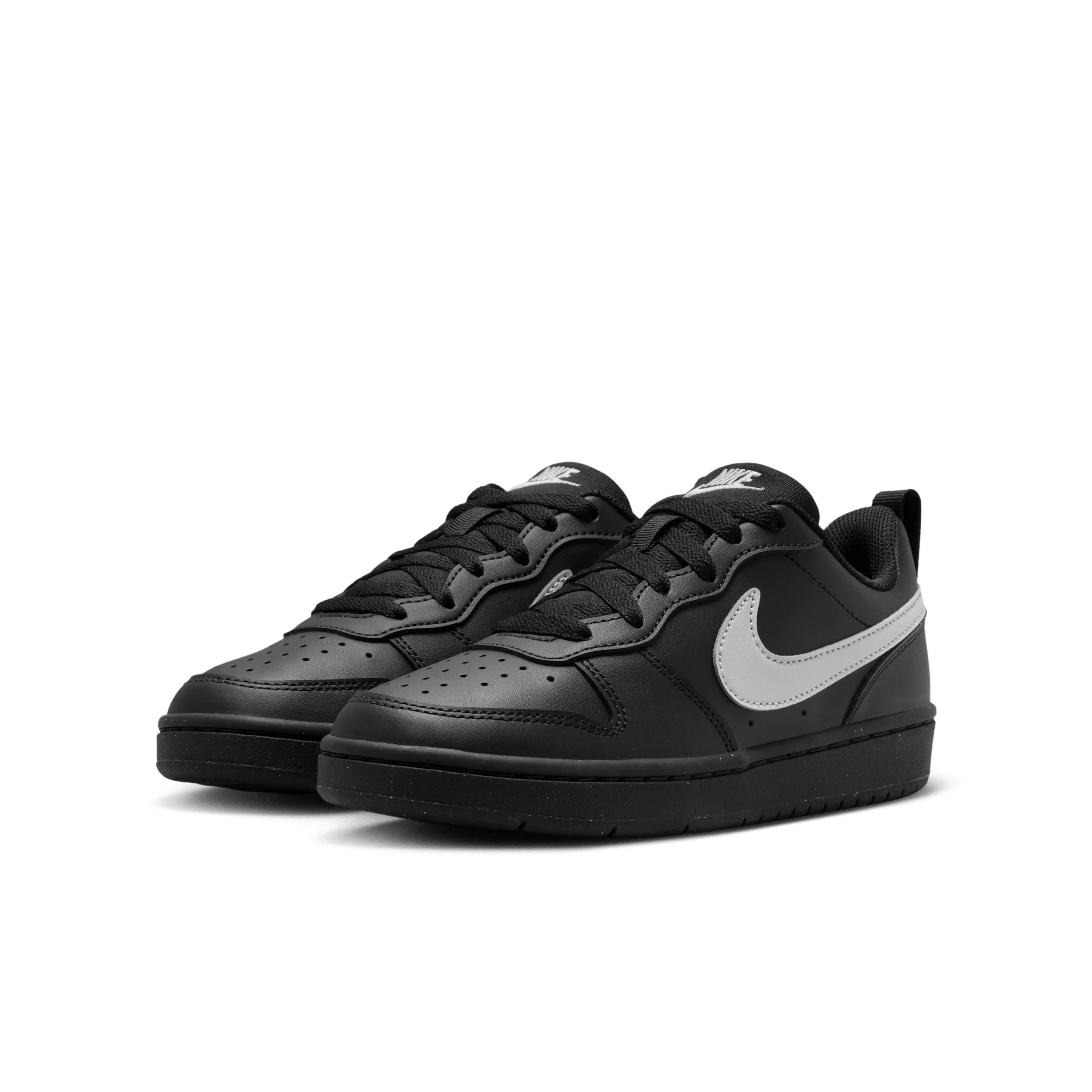 Nike Court Borough Low Recraft "Black/Black/Grey Fog" Grade School Boys' Shoe - BLACK/BLACK/GREY