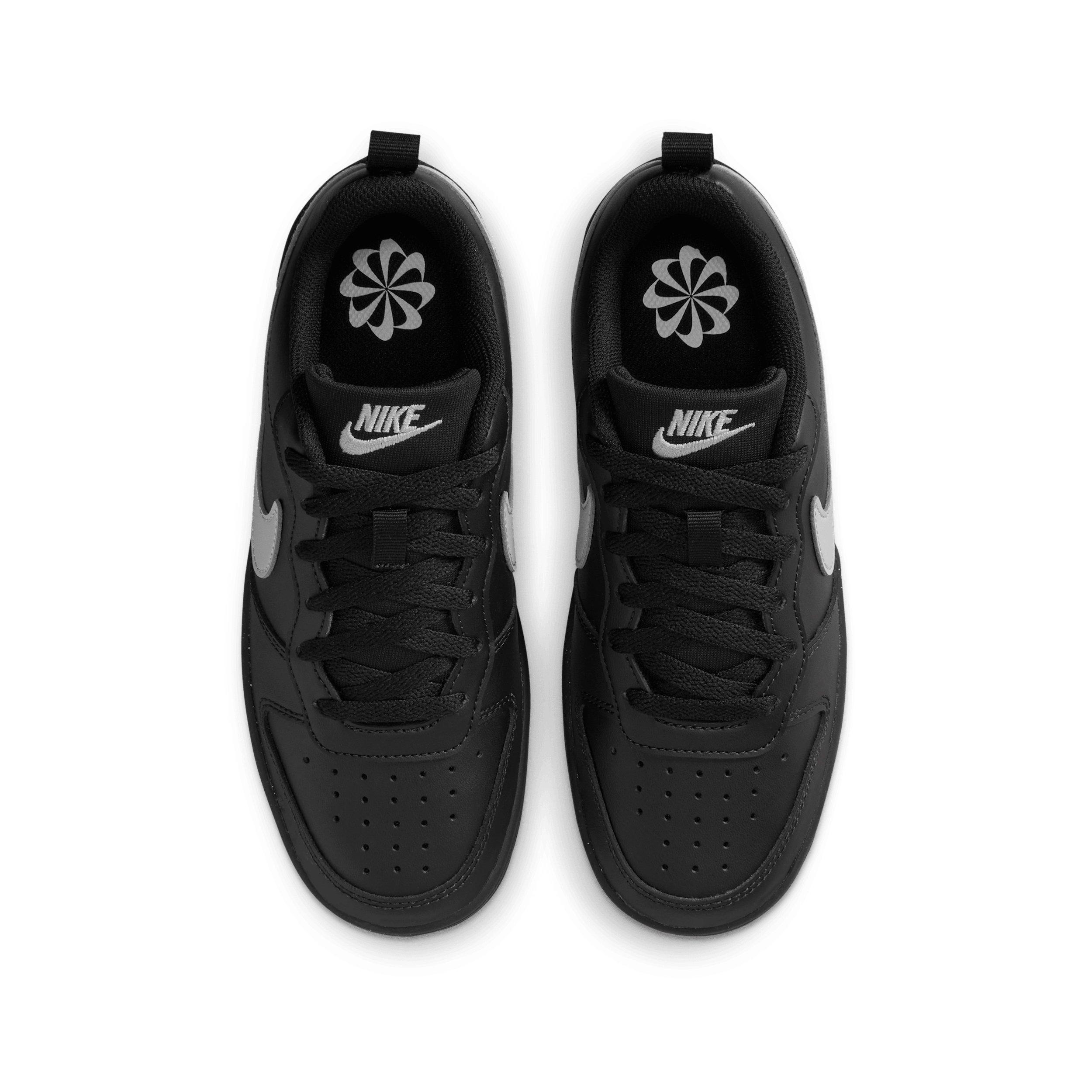 Nike Court Borough Low Recraft "Black/Black/Grey Fog" Grade School Boys' Shoe - BLACK/BLACK/GREY Thumbnail View 4
