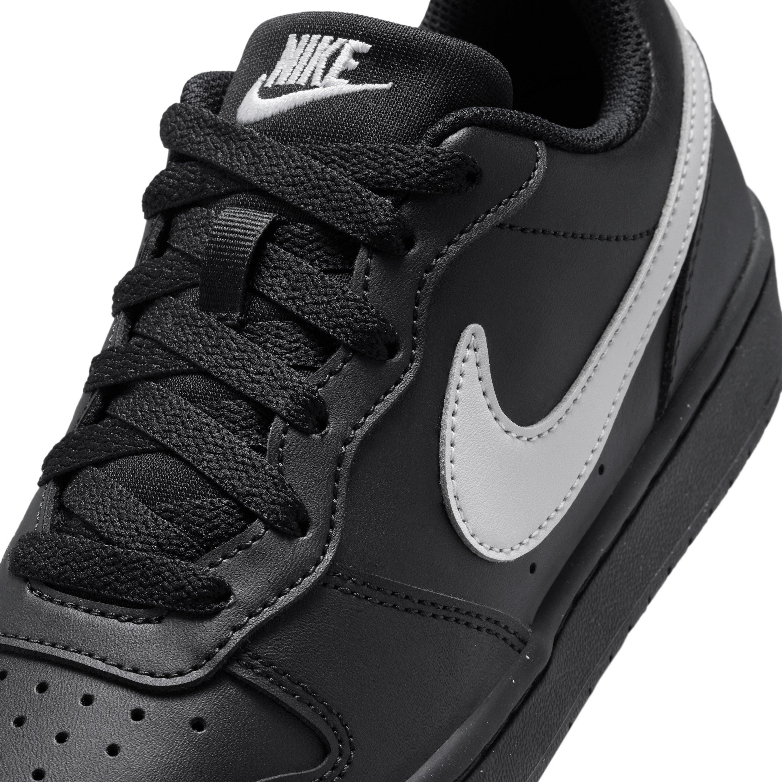 Nike Court Borough Low Recraft "Black/Black/Grey Fog" Grade School Boys' Shoe - BLACK/BLACK/GREY Thumbnail View 7