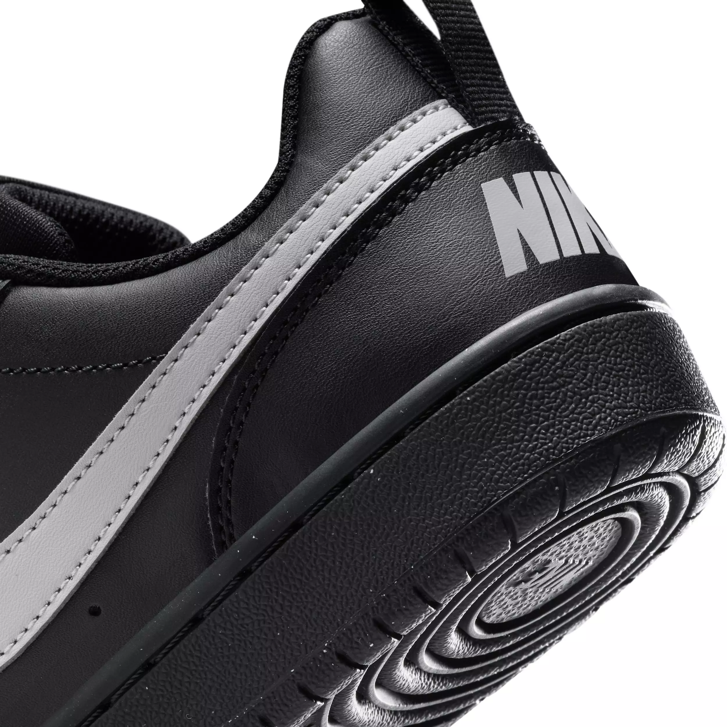 Nike Court Borough Low Recraft "Black/Black/Grey Fog" Grade School Boys' Shoe - BLACK/BLACK/GREY
