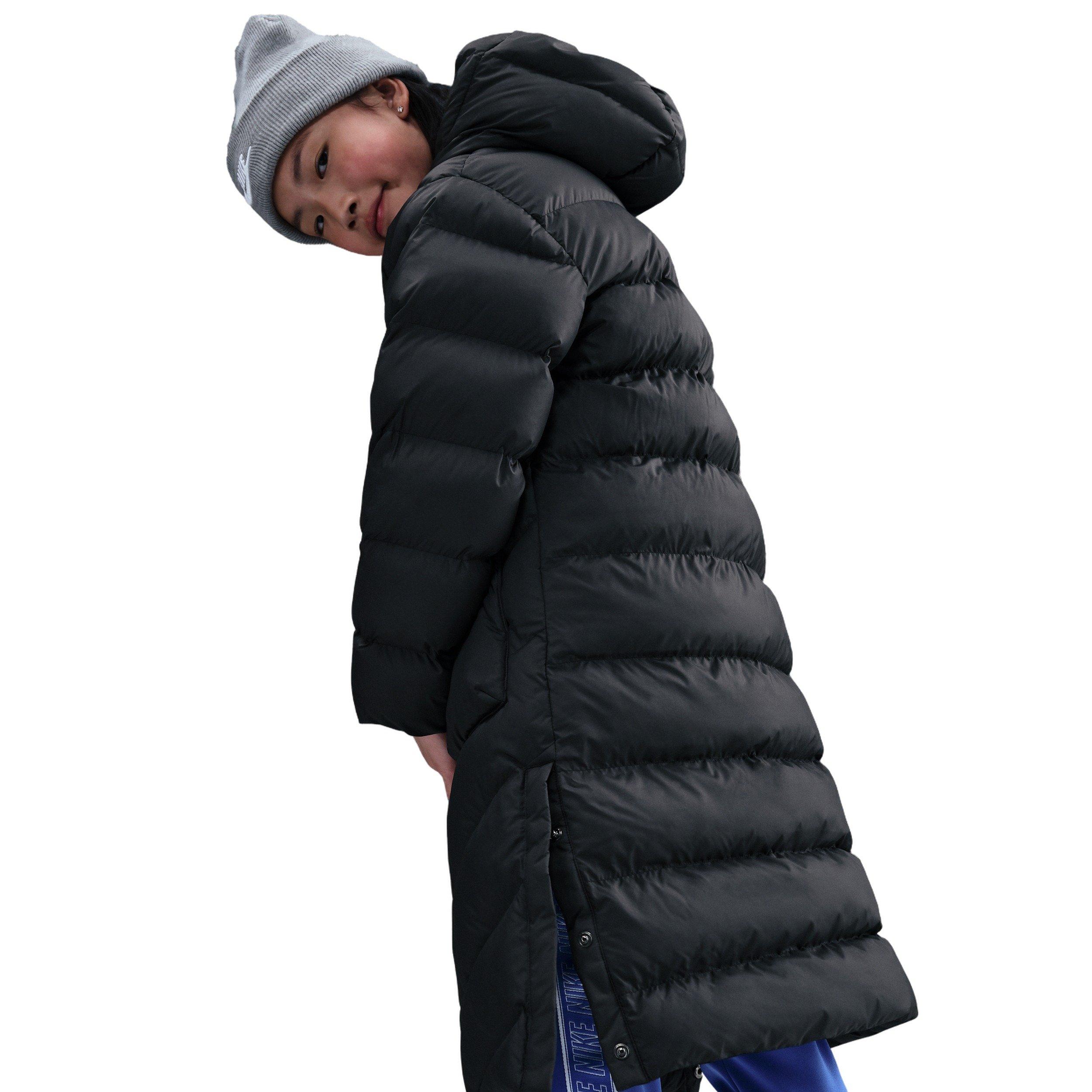 Nike Sportswear All Day Play Therma-FIT Loose-Fit Big Kids' Black Knee-Length Puffer Jacket