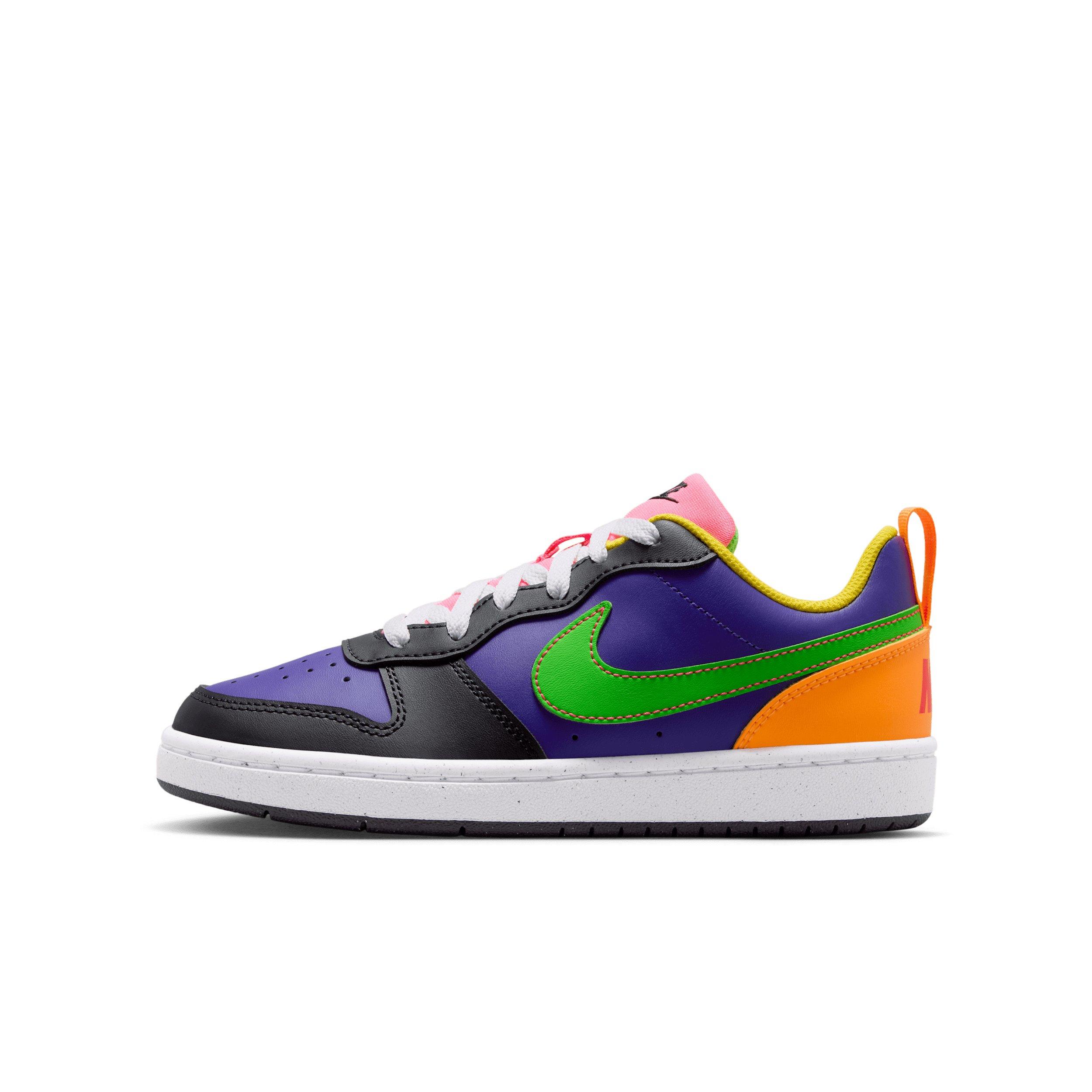 Nike Court Borough Low Recraft Grade School Boys' "Court Purple/Purple/Hyper Pink/Green Strike" Shoe