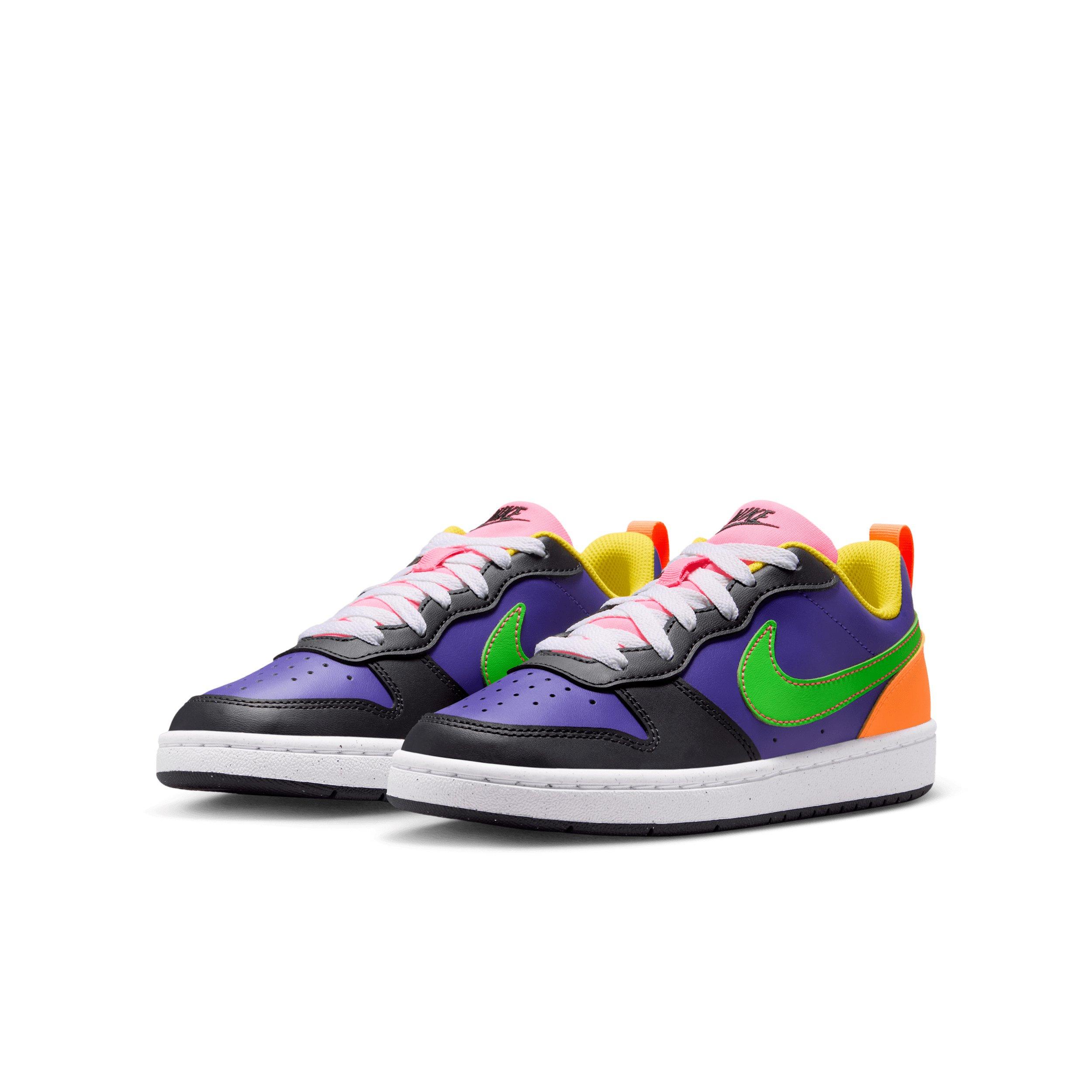 Nike Court Borough Low Recraft "Court Purple/Purple/Hyper Pink/Green Strike" Grade School Boys' Shoe - PURPLE/PURPLE/PINK/GREEN Thumbnail View 3
