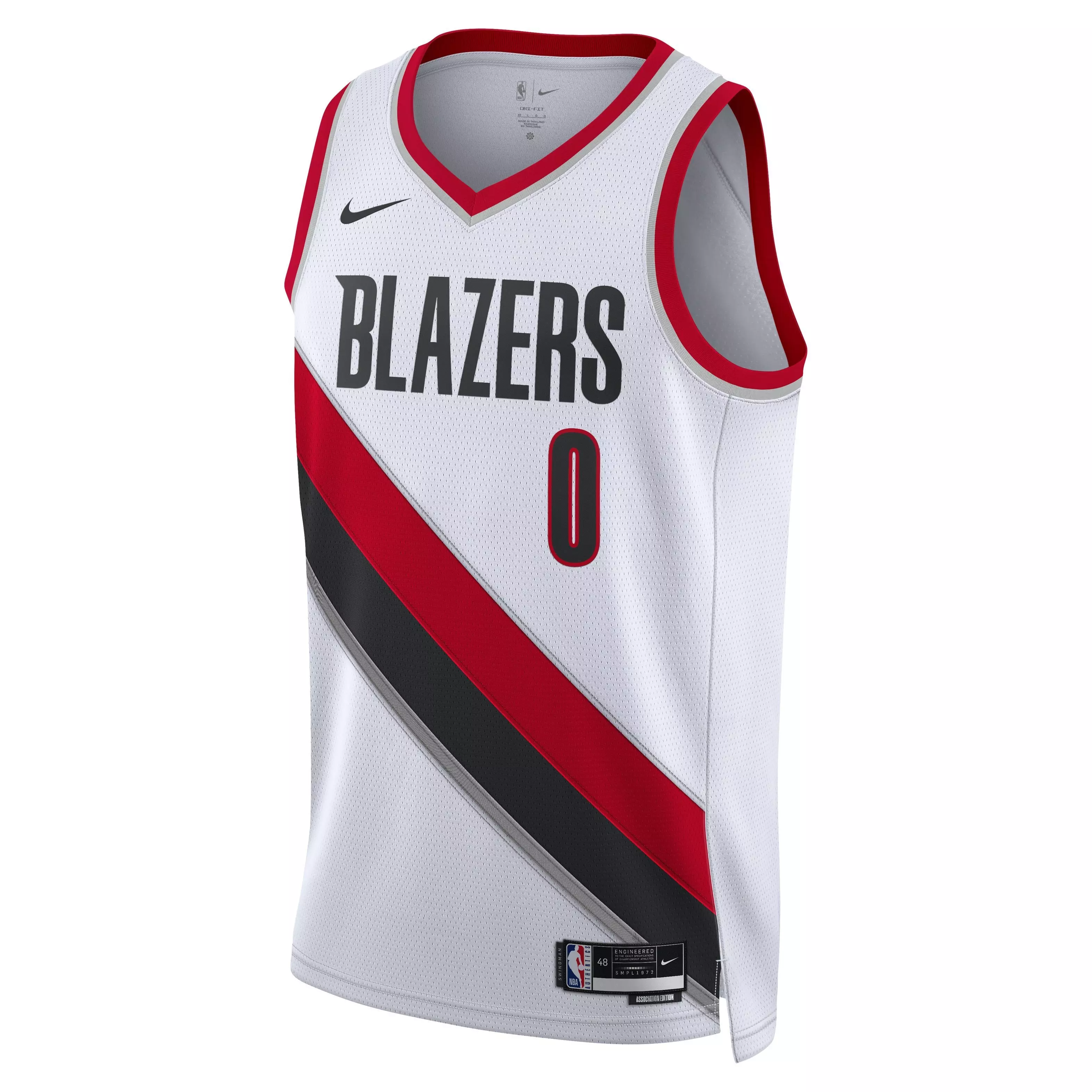 Nike Men's Portland Trail Blazers Dri-FIT NBA ASC 22 Home Swingman Jersey-White/Lillard - WHITE/LILLARD