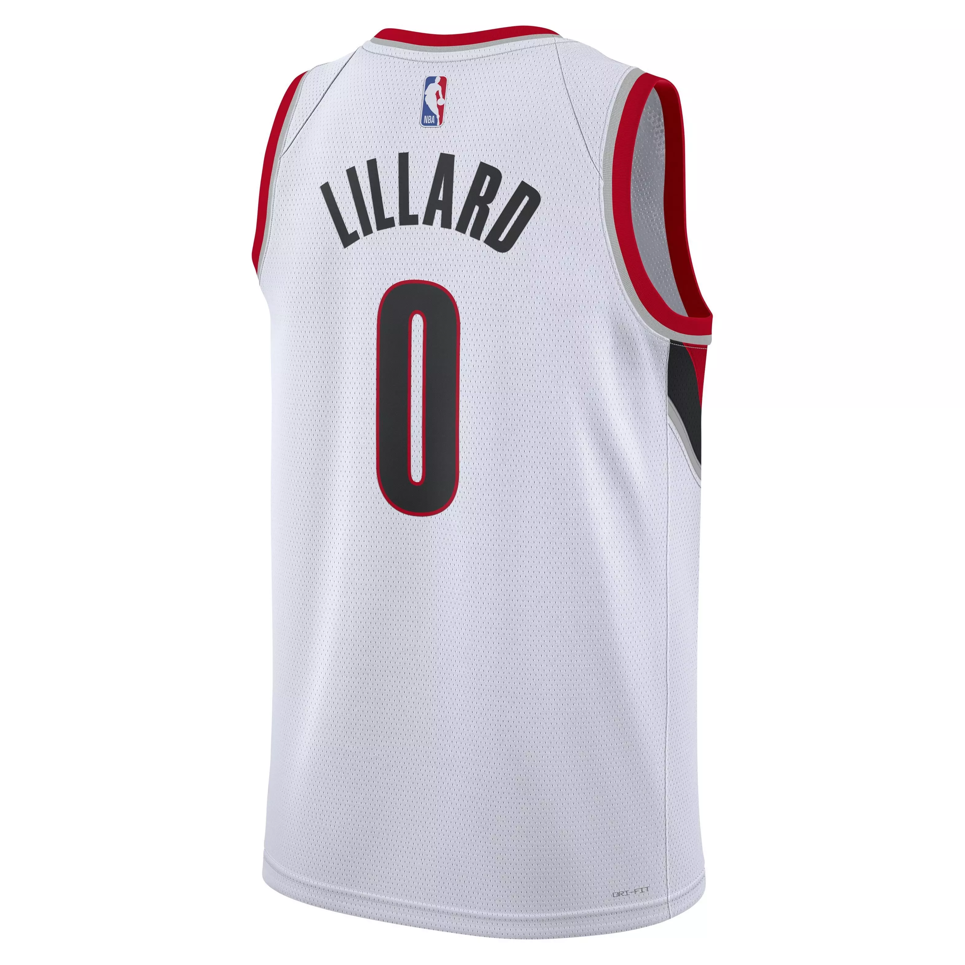 Nike Men's Portland Trail Blazers Dri-FIT NBA ASC 22 Home Swingman Jersey-White/Lillard - WHITE/LILLARD