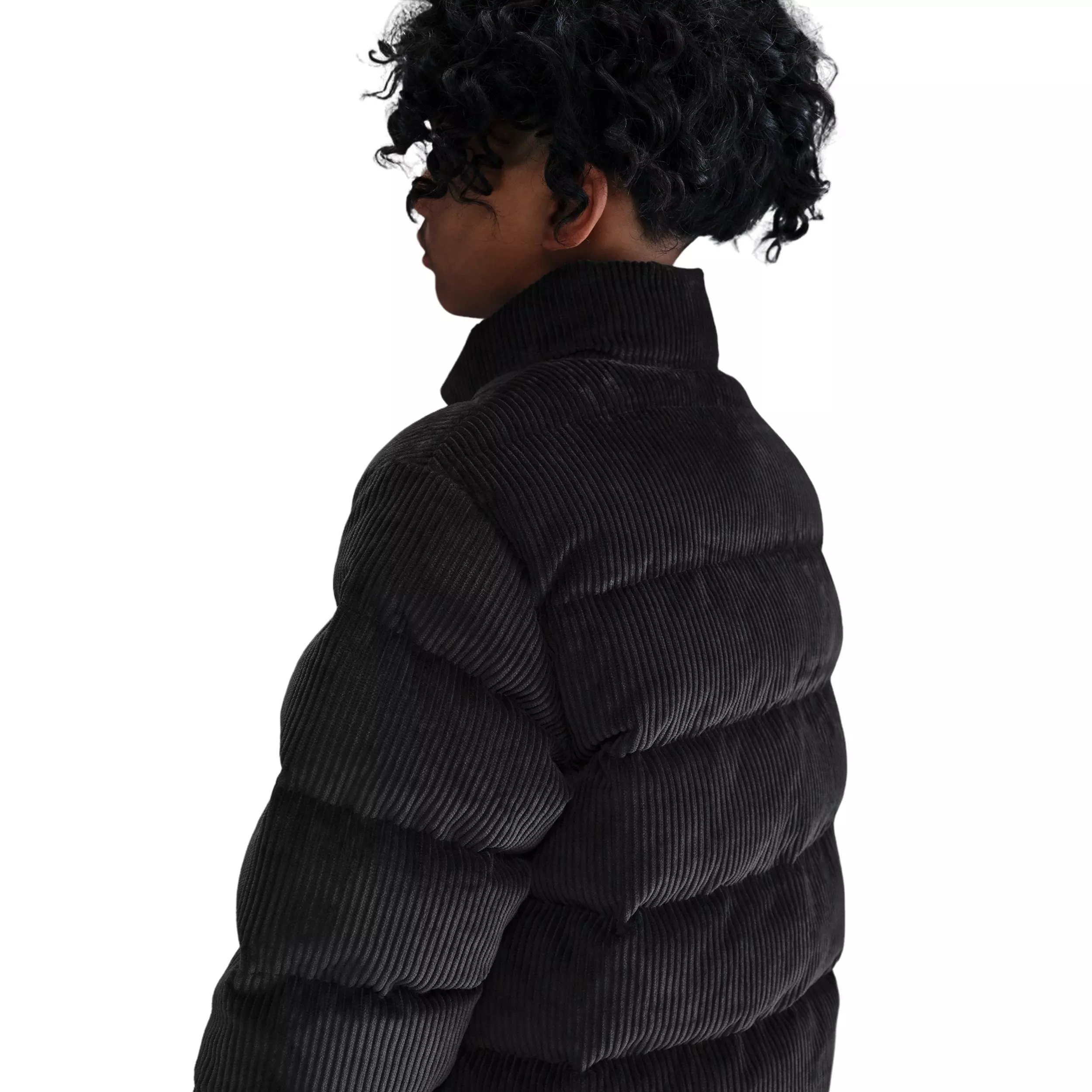 Nike Big Kids' Sportswear All Day Play Therma-FIT Loose-Fit Corduroy Puffer Jacket - Black - BLACK