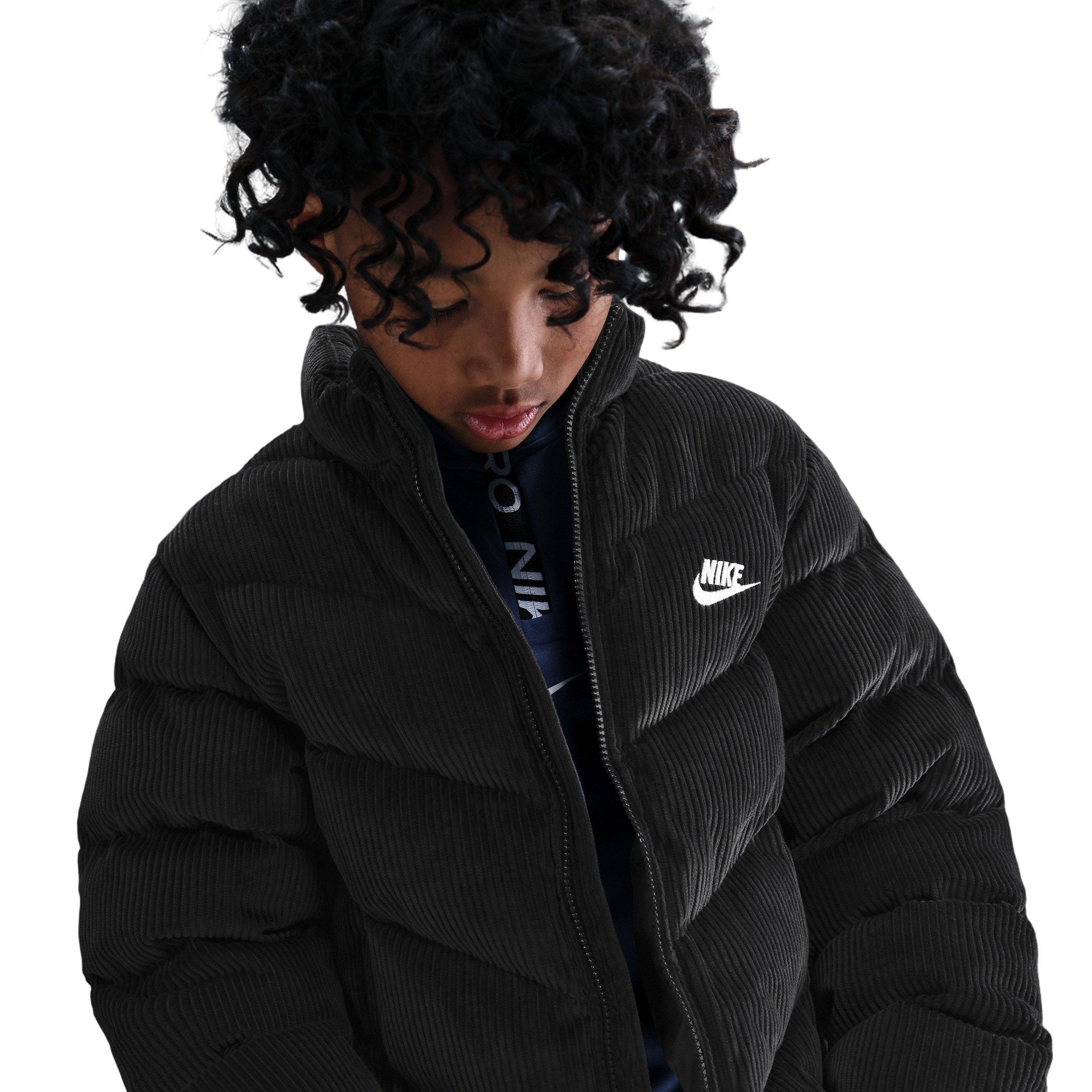 Nike Sportswear All Day Play Therma-FIT Loose-Fit Big Kids' Black Corduroy Puffer Jacket