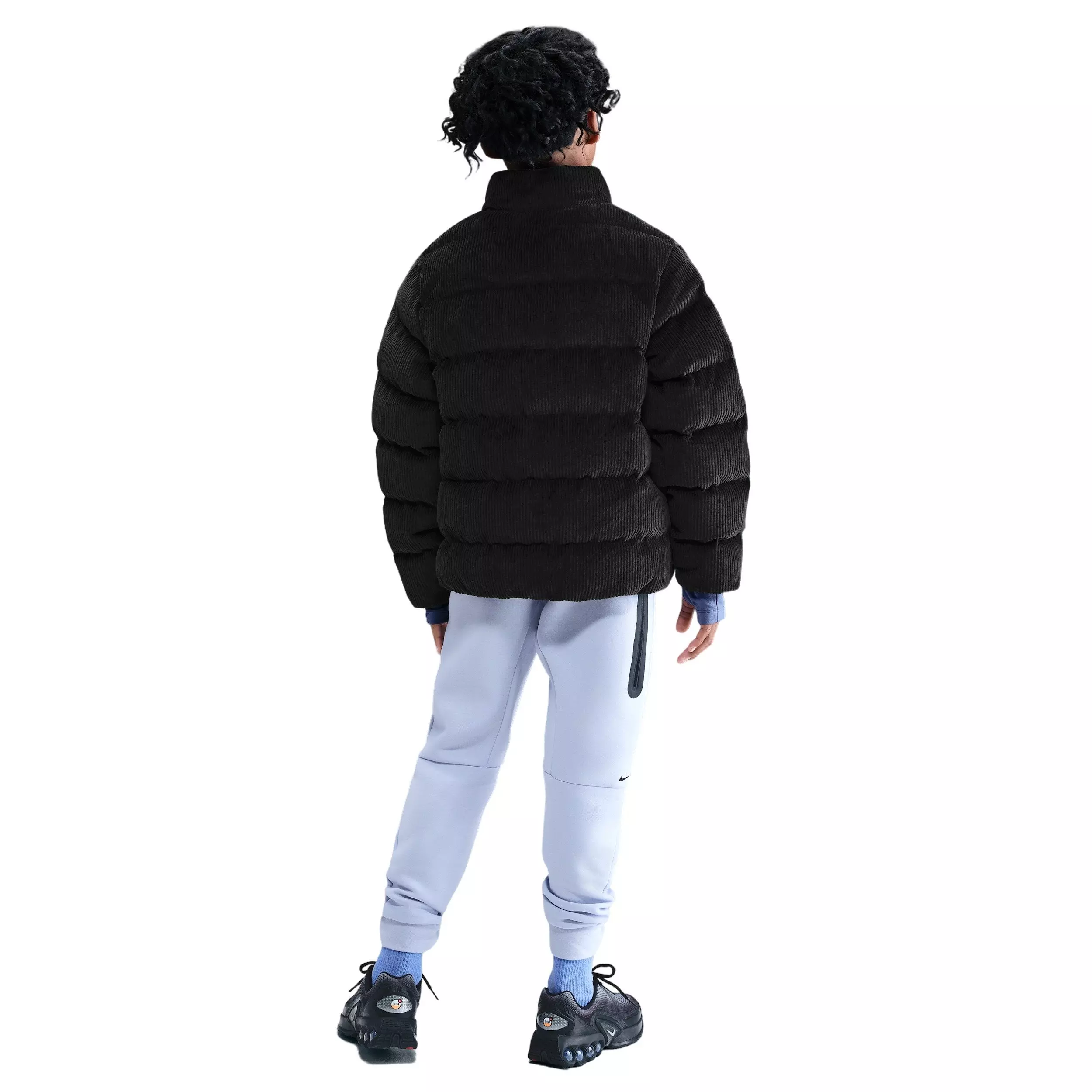 Nike Big Kids' Sportswear All Day Play Therma-FIT Loose-Fit Corduroy Puffer Jacket - Black - BLACK