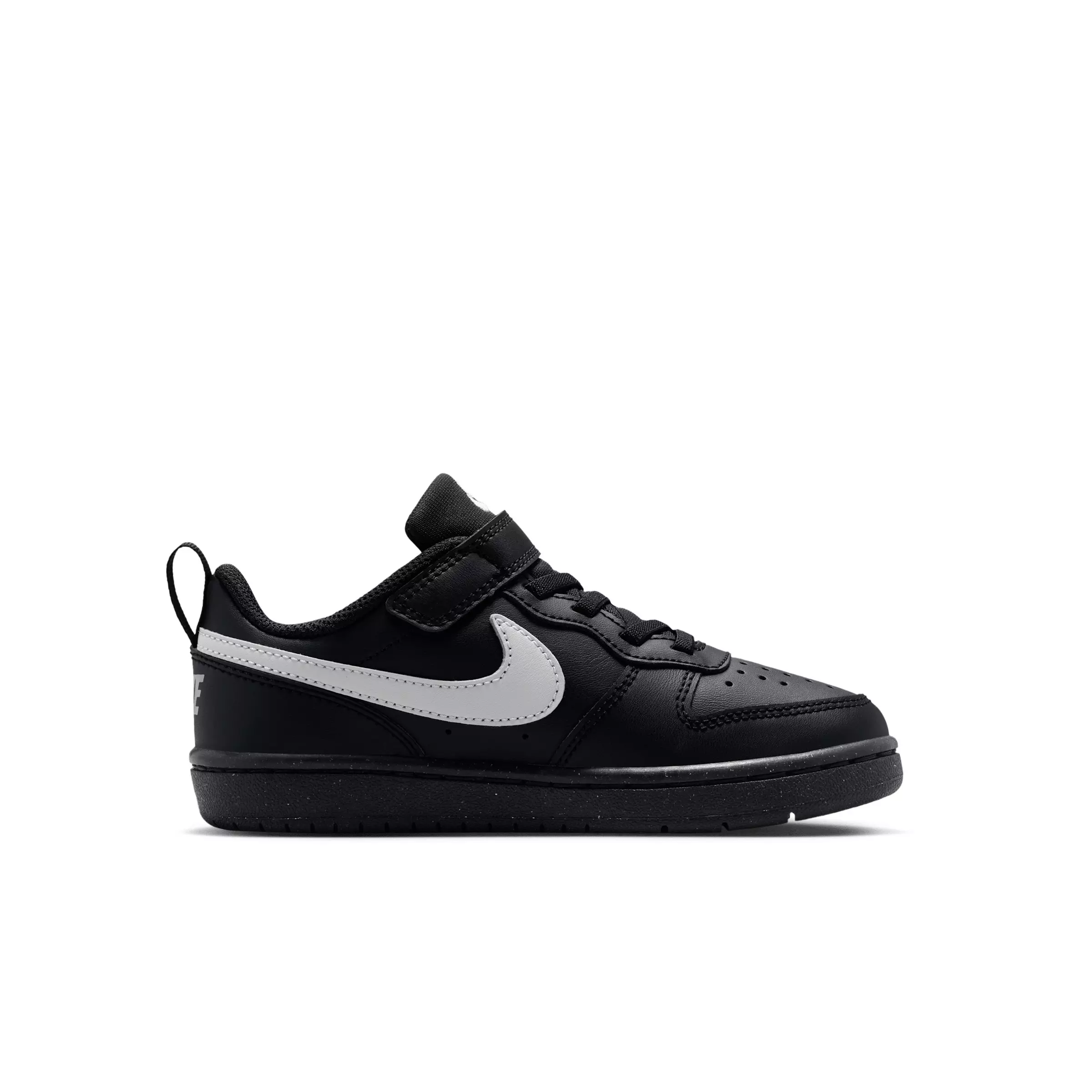 Nike Court Borough Low Recraft "Black/Black/Grey Fog" Preschool Boys' Shoe - BLACK/BLACK/GREY