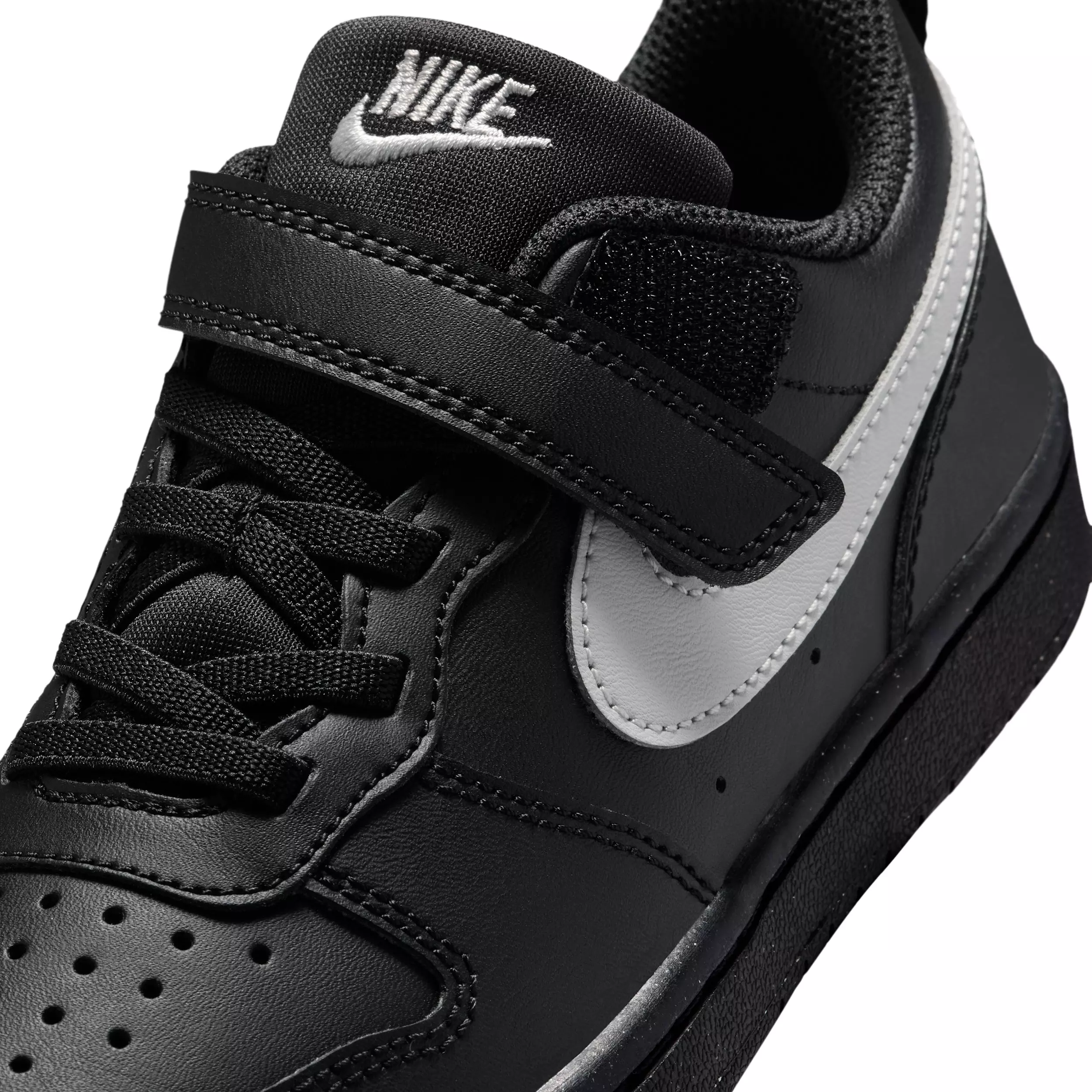 Nike Court Borough Low Recraft "Black/Black/Grey Fog" Preschool Boys' Shoe - BLACK/BLACK/GREY