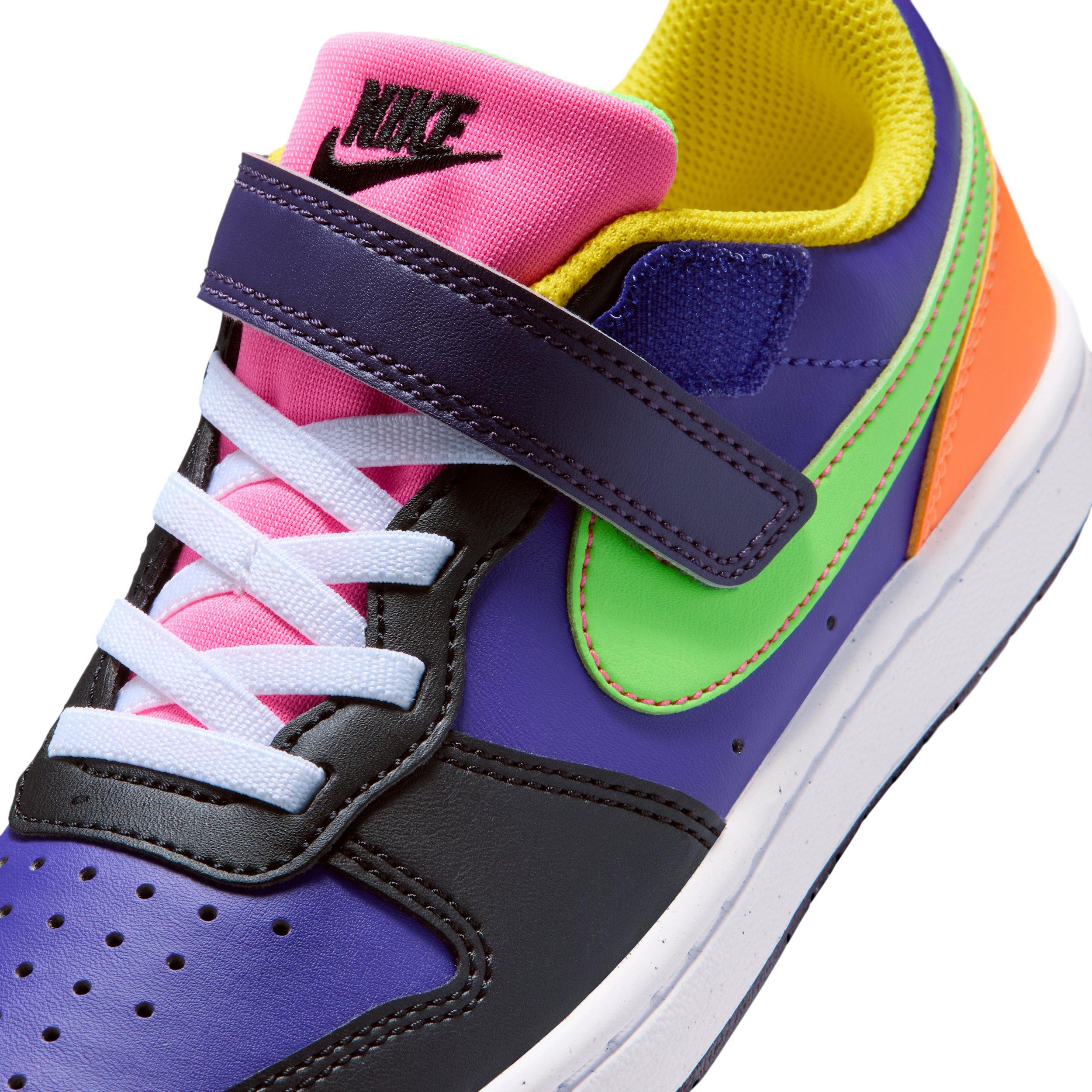 Nike Court Borough Low Recraft "Court Purple/Purple/Hyper Pink/Green Strike" Preschool Boys' Shoe - PURPLE/PURPLE/PINK/GREEN Thumbnail View 7