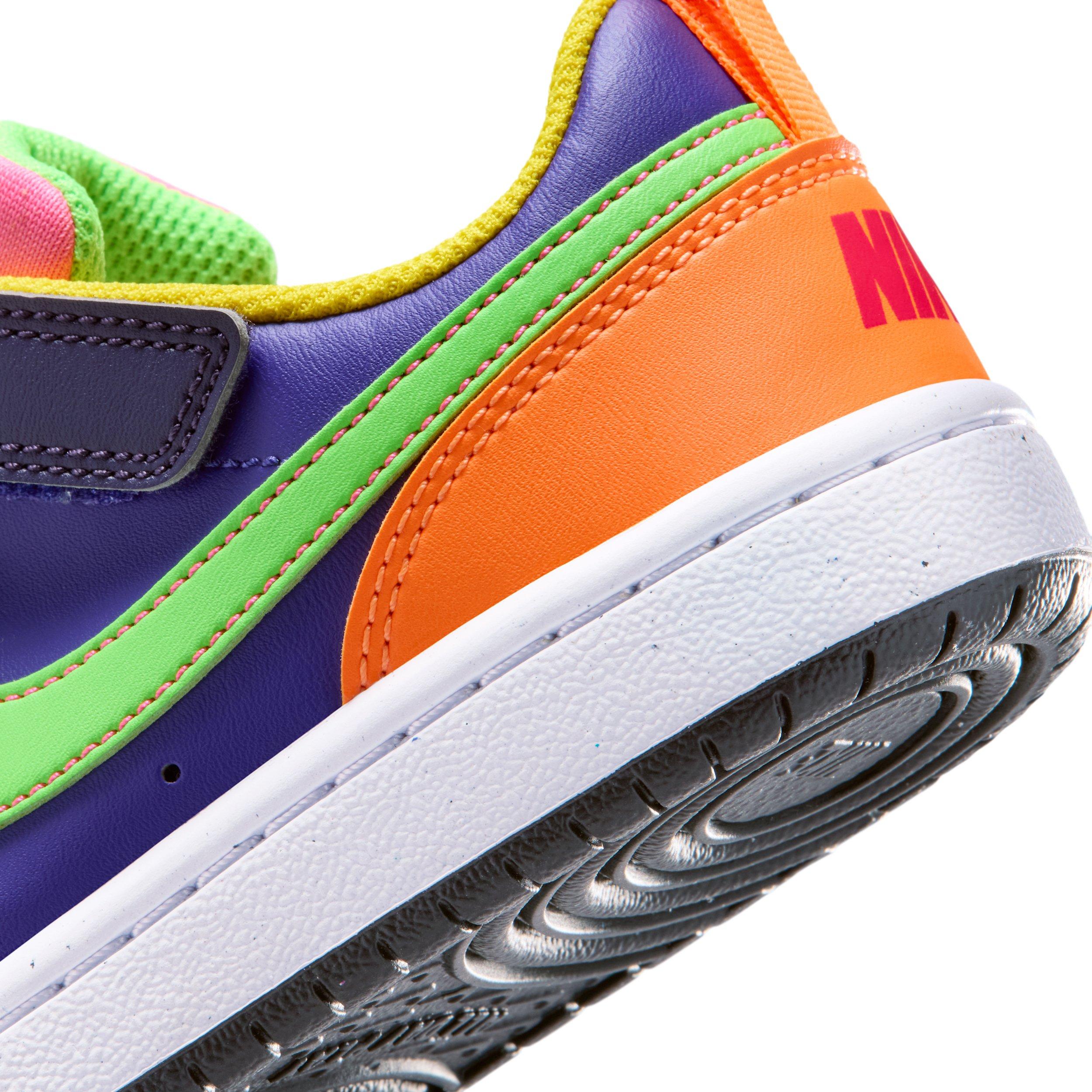 Nike Court Borough Low Recraft "Court Purple/Purple/Hyper Pink/Green Strike" Preschool Boys' Shoe - PURPLE/PURPLE/PINK/GREEN Thumbnail View 8