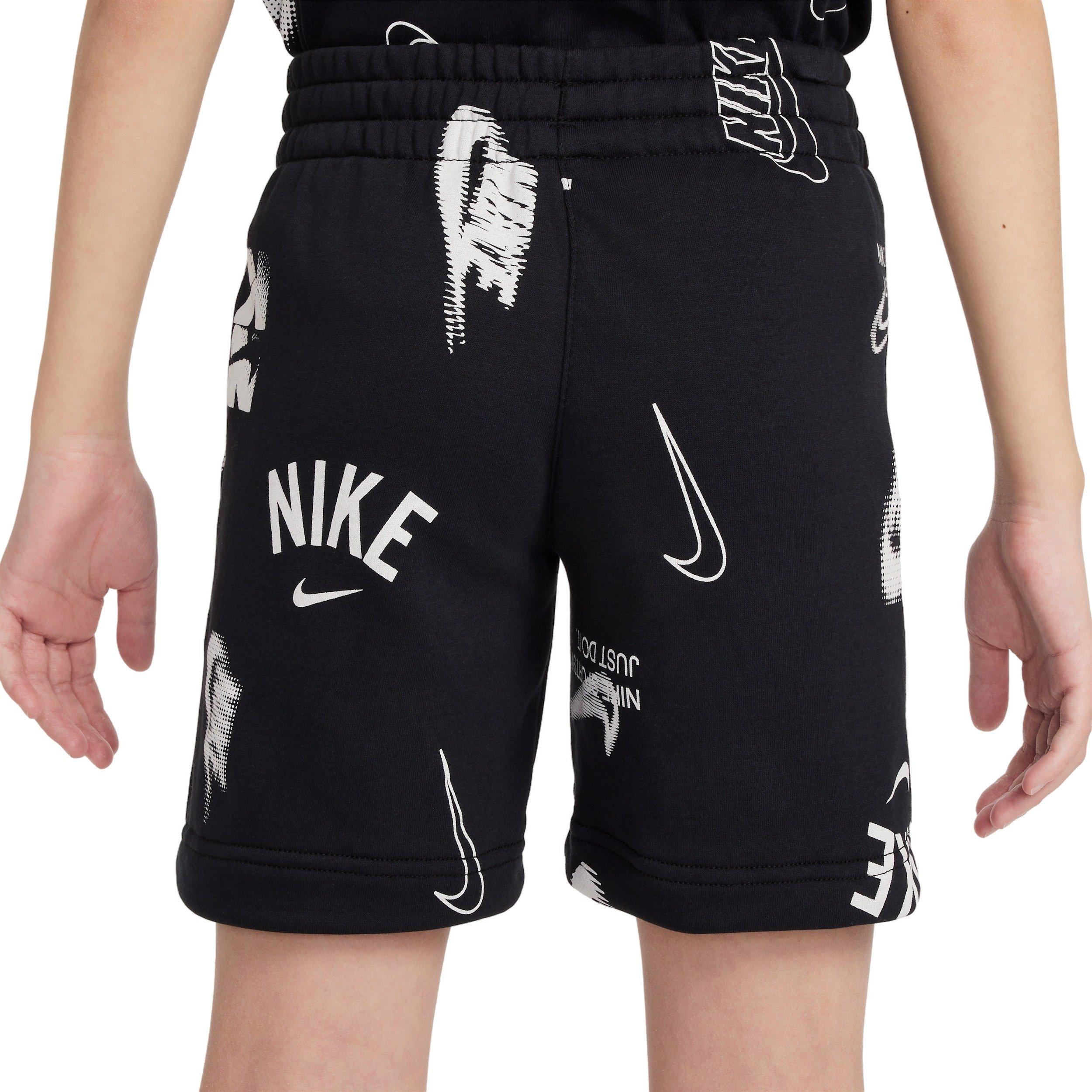 Nike Big Kids' Sportswear Logo Club French Terry Shorts - Black - BLACK Thumbnail View 2