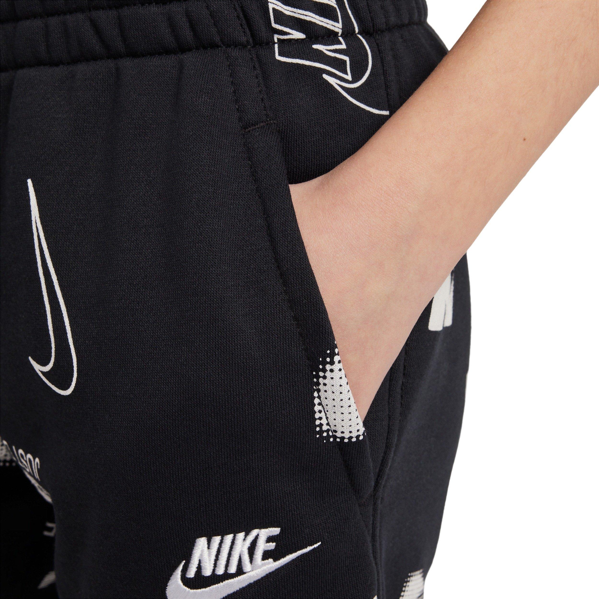 Nike Big Kids' Sportswear Logo Club French Terry Shorts - Black - BLACK Thumbnail View 4