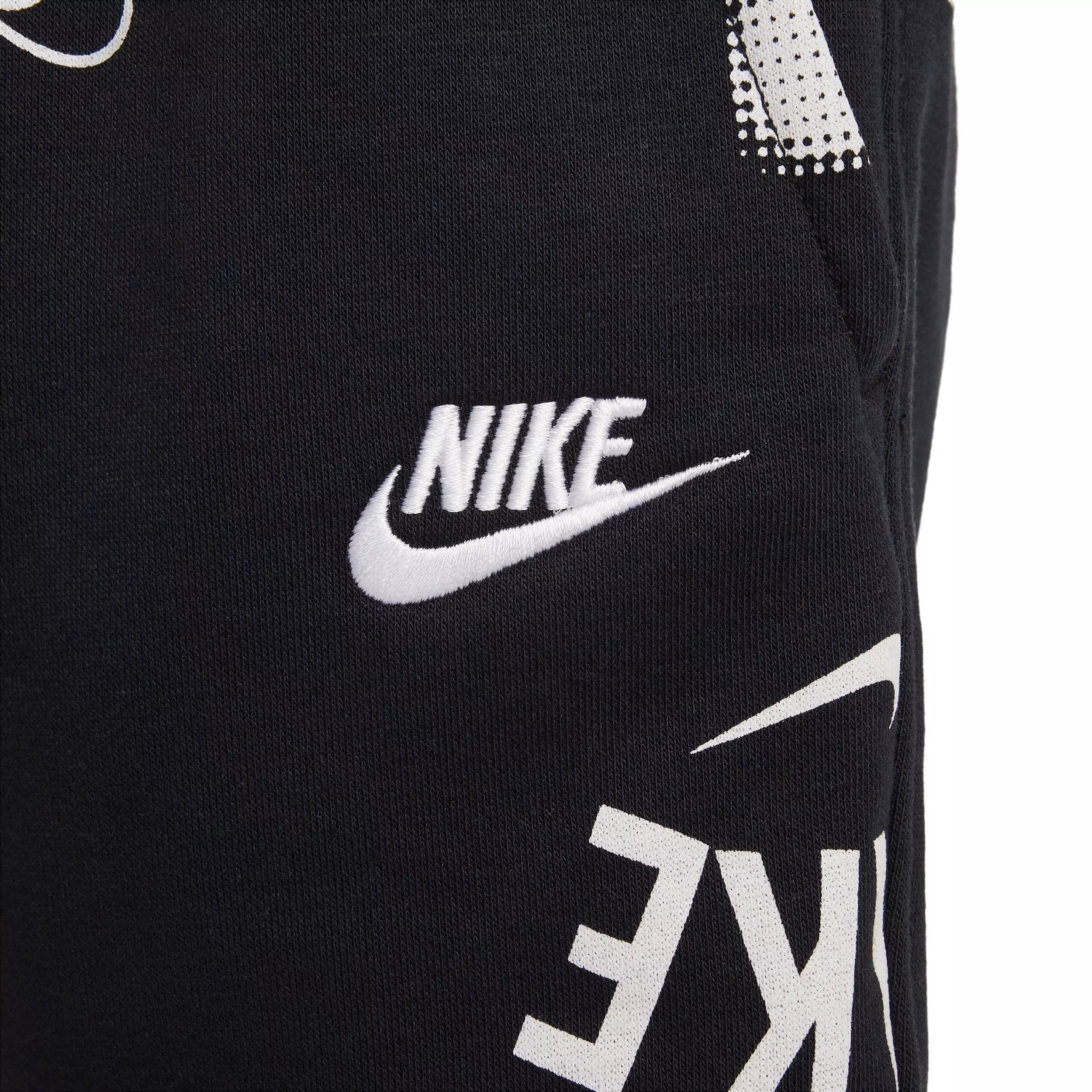 Nike Big Kids' Sportswear Logo Club French Terry Shorts - Black - BLACK