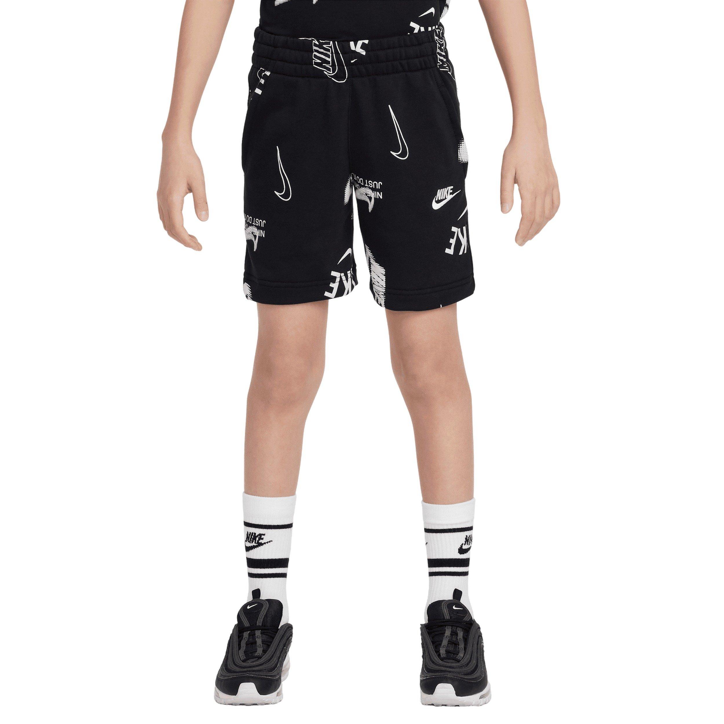 Nike Big Kids' Sportswear Logo Club French Terry Shorts - Black - BLACK Thumbnail View 6