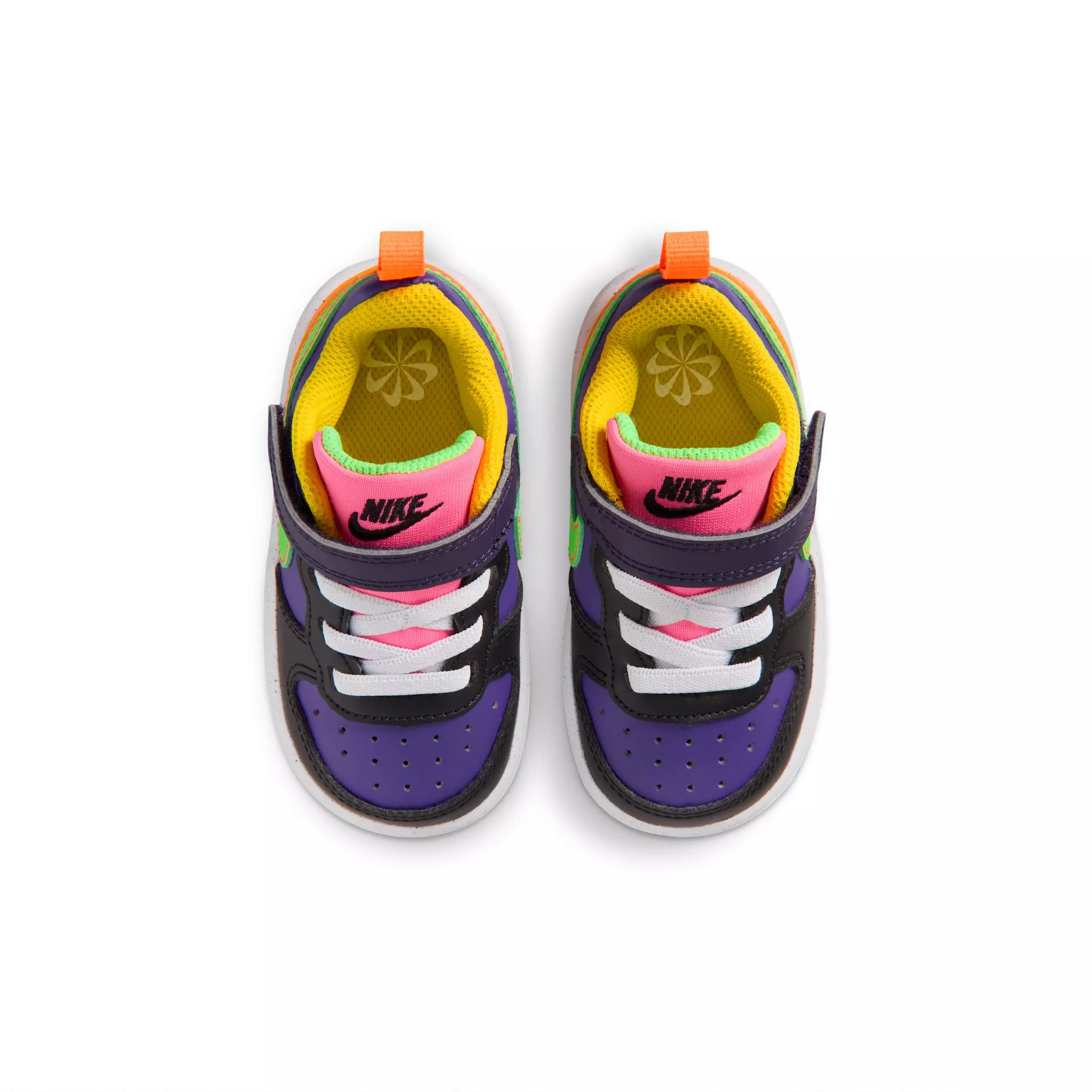 Nike Court Borough Low Recraft "Court Purple/Court Purple/Hyper Pink/Green Strike" Infant Boys' Shoe - PURPLE/PURPLE/PINK/GREEN