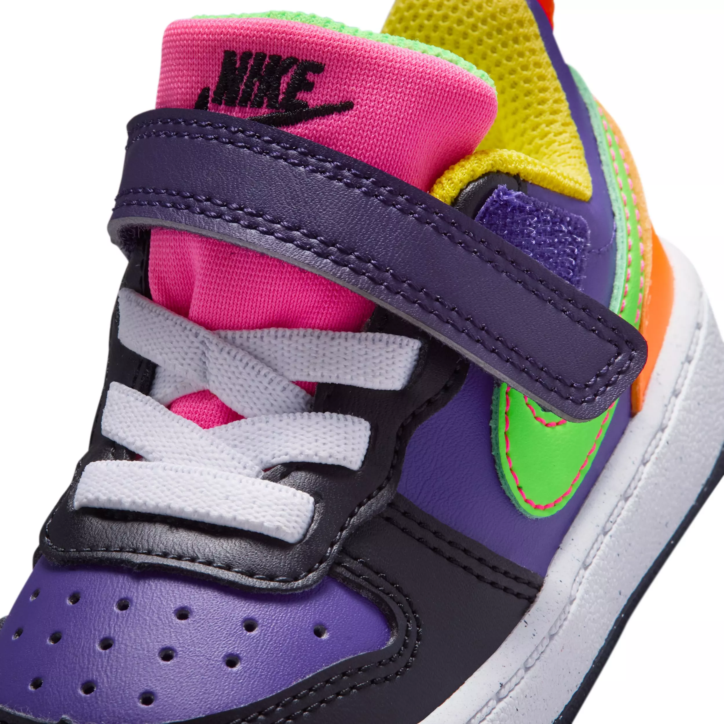 Nike Court Borough Low Recraft "Court Purple/Court Purple/Hyper Pink/Green Strike" Infant Boys' Shoe - PURPLE/PURPLE/PINK/GREEN