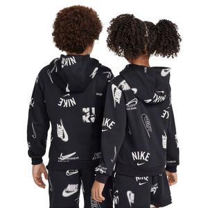 Nike Big Kids' Sportswear Club French Terry Hoodie - Black/White