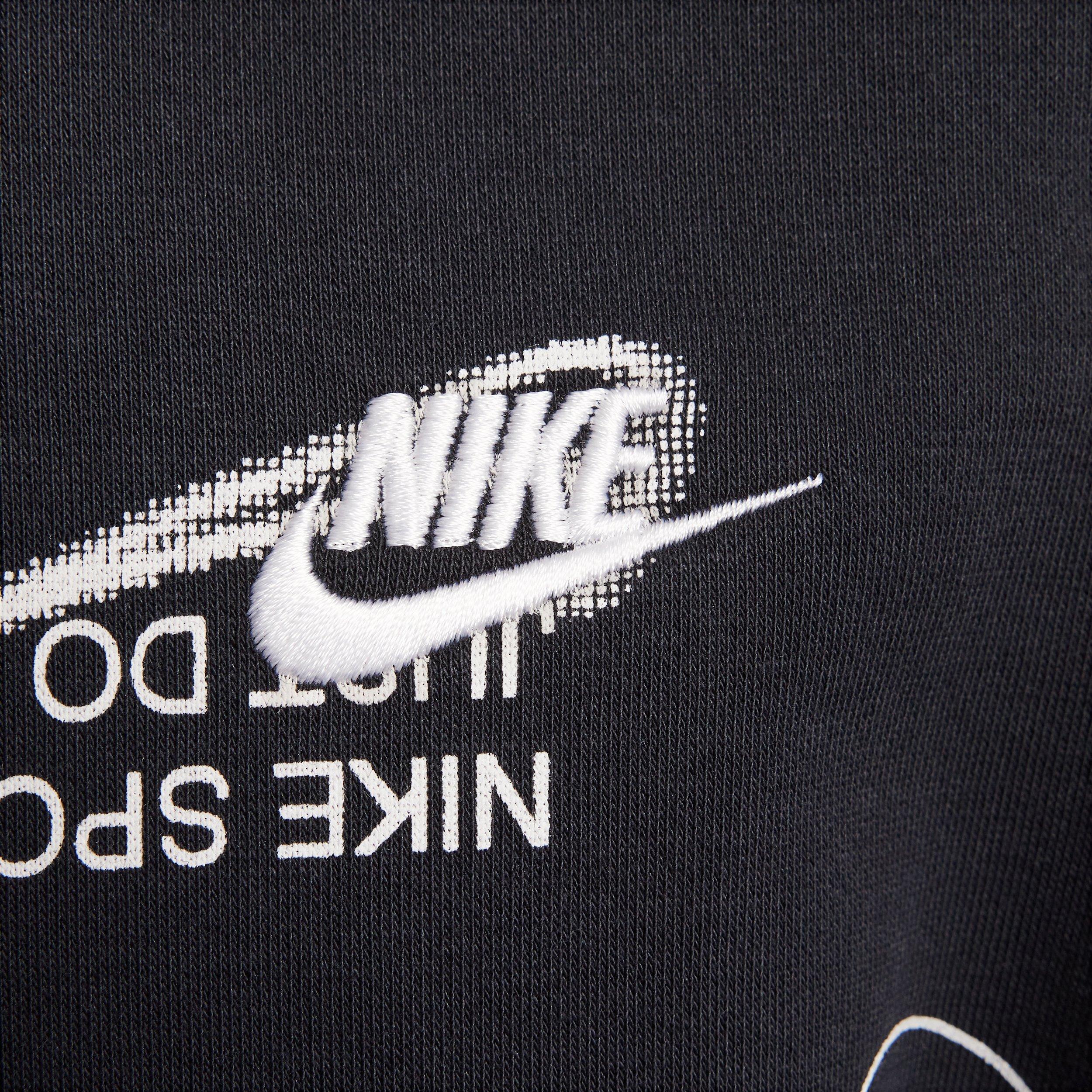 Nike Sportswear Club French Terry Big Kids' Black/White Hoodie