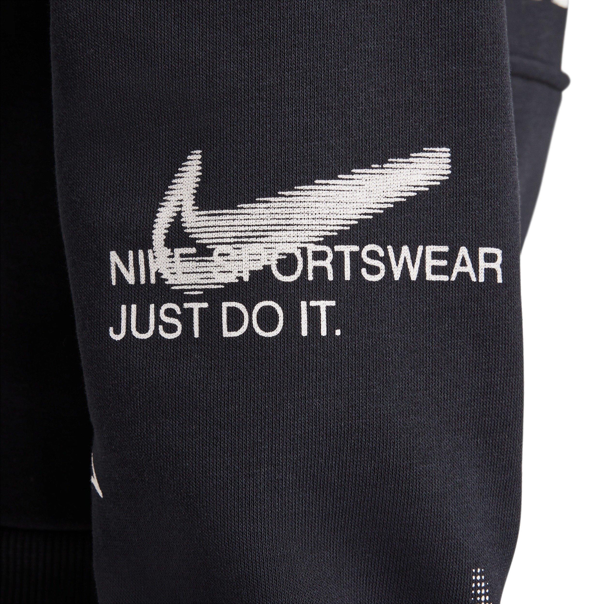 Nike Sportswear Club French Terry Big Kids' Black/White Hoodie