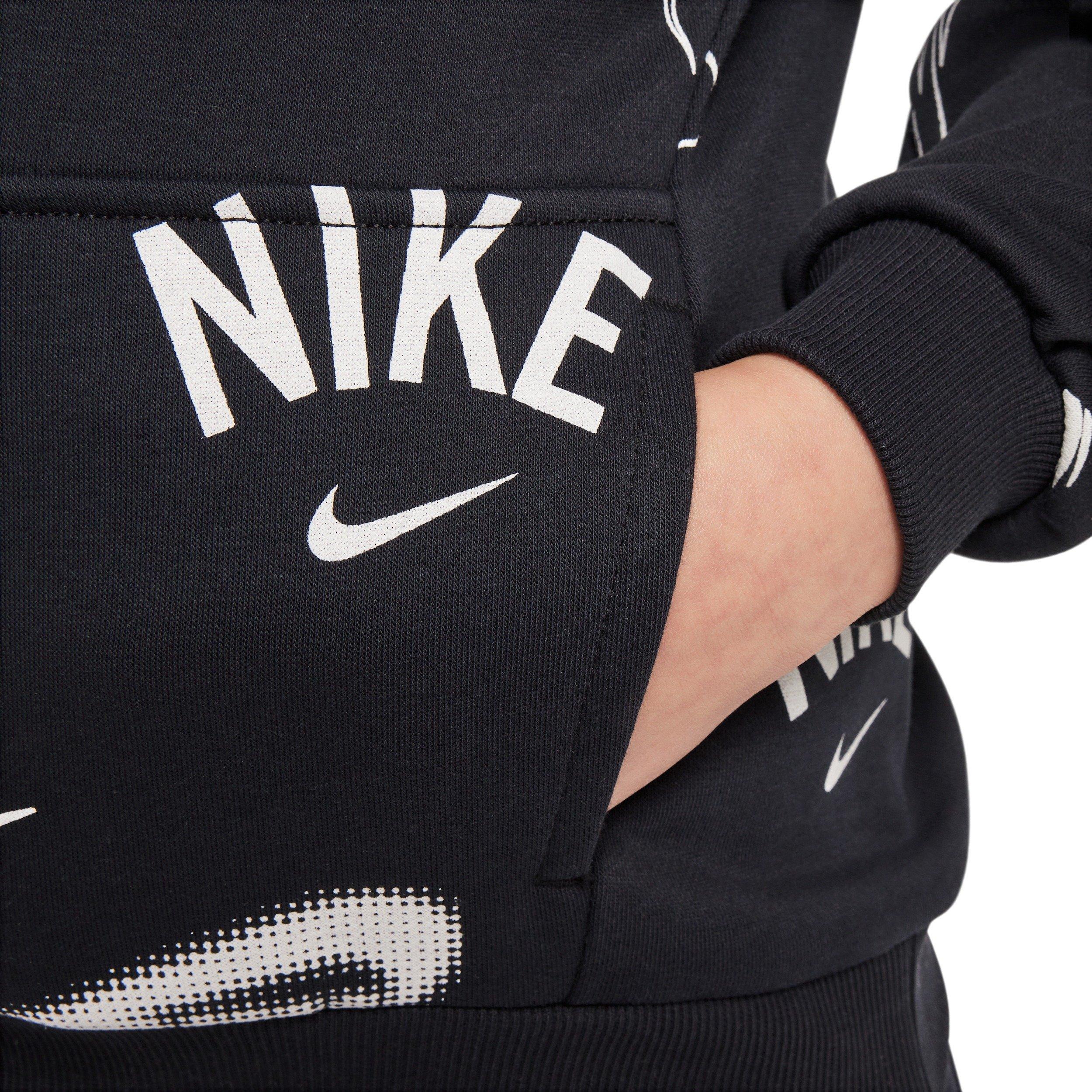 Nike Sportswear Club French Terry Big Kids' Black/White Hoodie