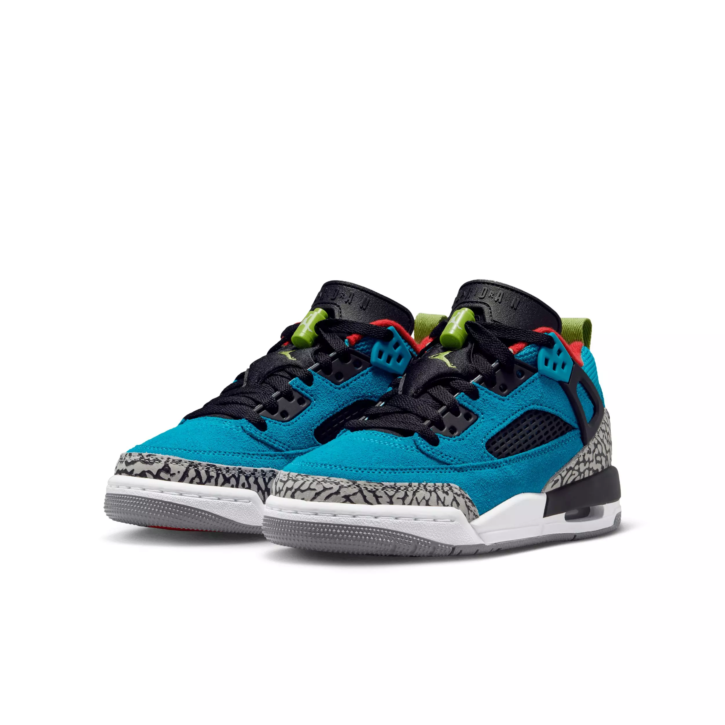 Jordan Spizike Low "Neo Turquoise/Light Crimson/Cosmic Fuchsia/Vivid Green" Grade School Boys' Shoe - TURQUOISE/LT CRIMSON/FUCHSIA/GREEN